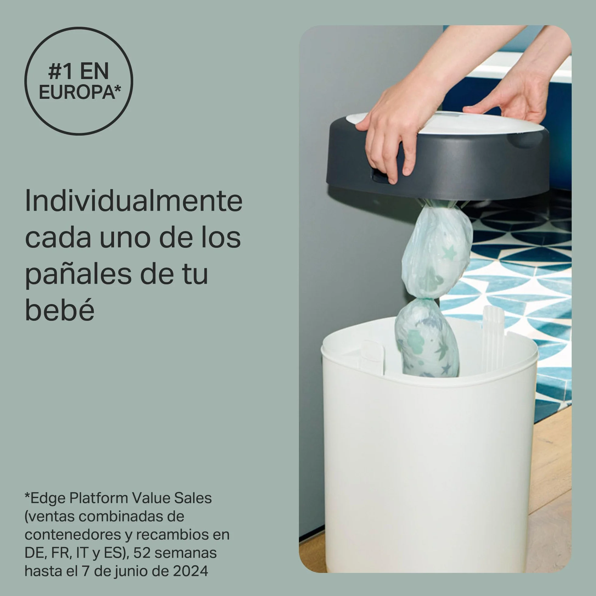 Tommee Tippee Twist & Click Contenedor para Pañales, Pack Exclusivo con 2 Recambios, Protección contra Olores