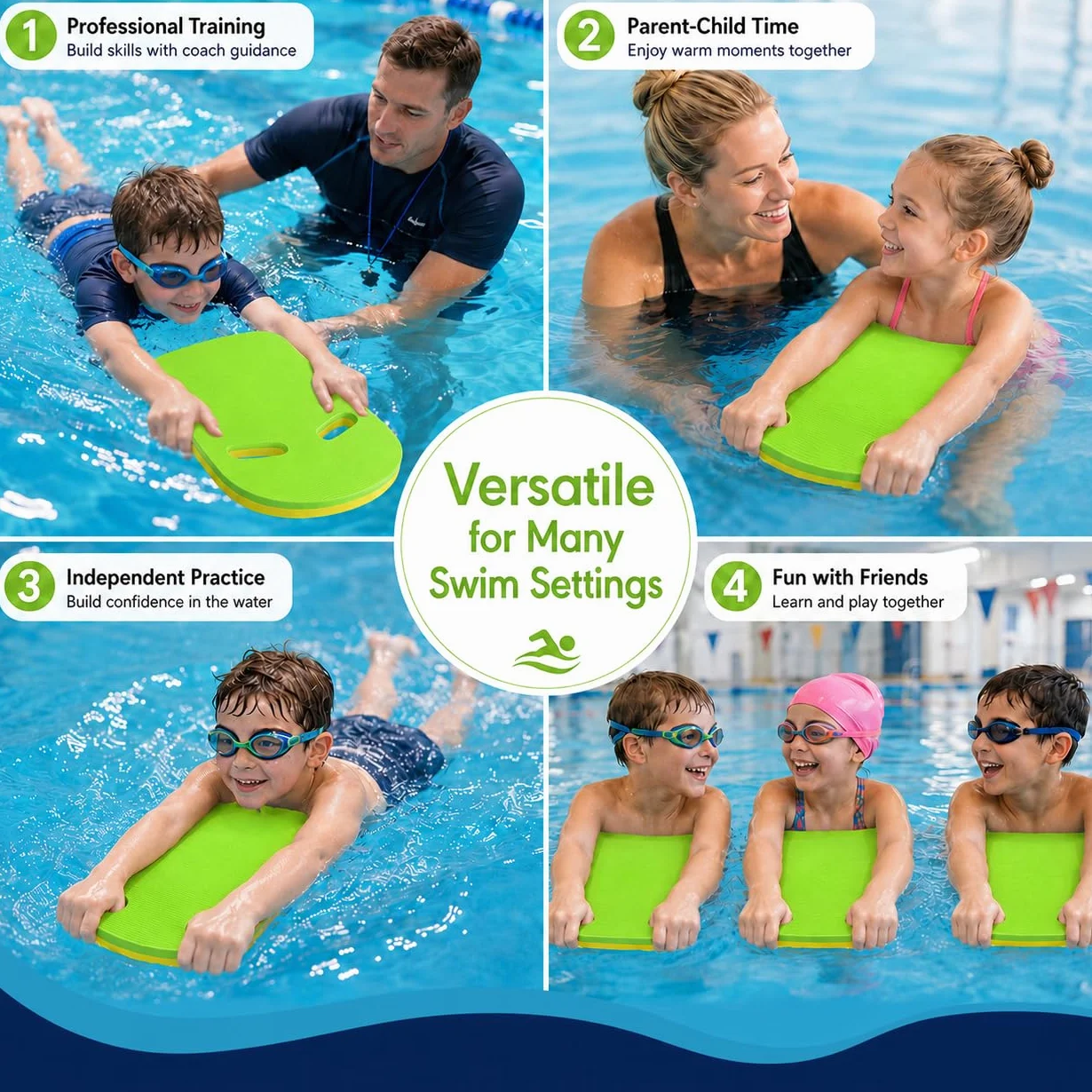 Tabla de Natación EVA para Adultos y Adolescentes, Kickboard Flotante para Entrenamiento Acuático