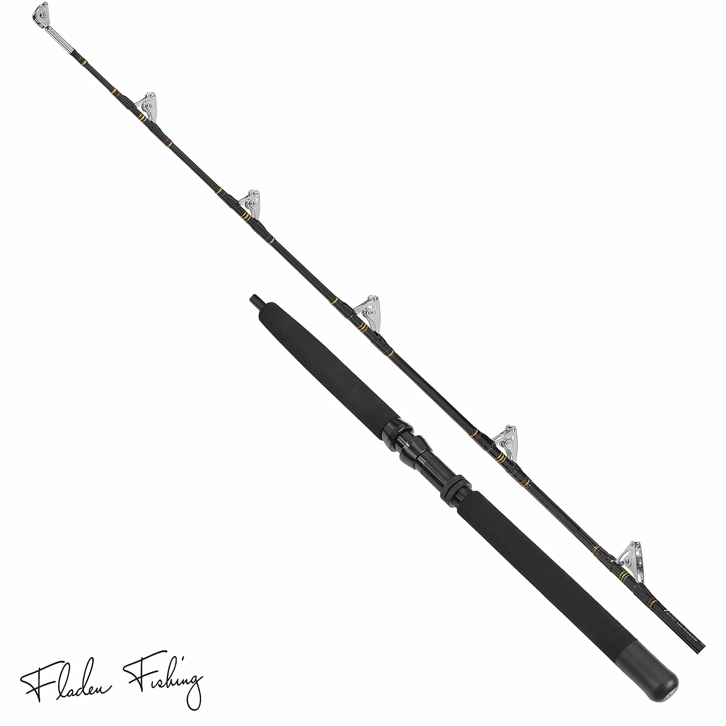Fladen caña de pescar 1.85m arrastre mar profundo 2 secciones 30-50 libras 50-80 libras 80-130 libras