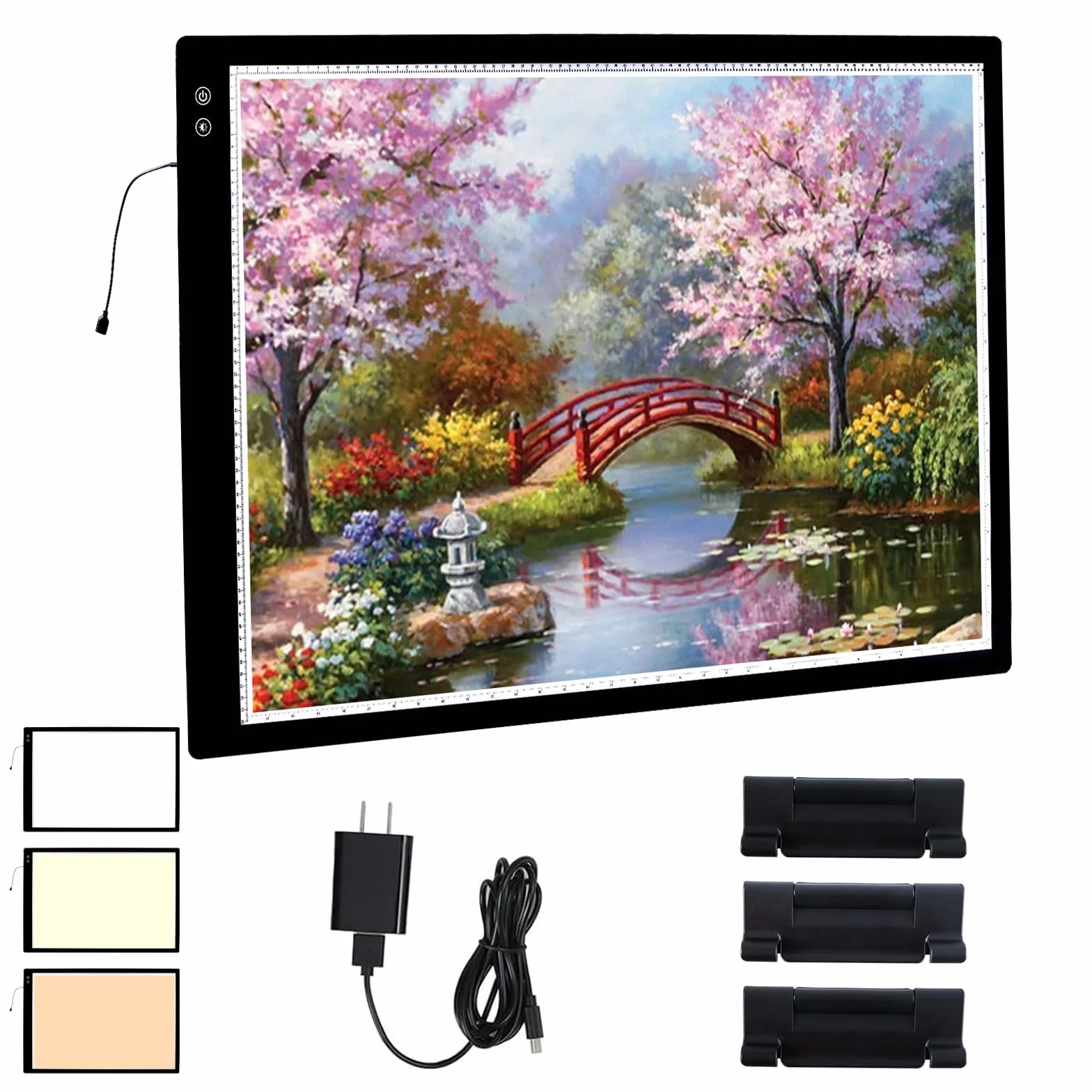 YINGWOND mesa de luz A1 recargable Mesa de Luz LED inalámbrica portátil, brillo ajustable de nivel 6, para pintura de diamantes, pintura, arte