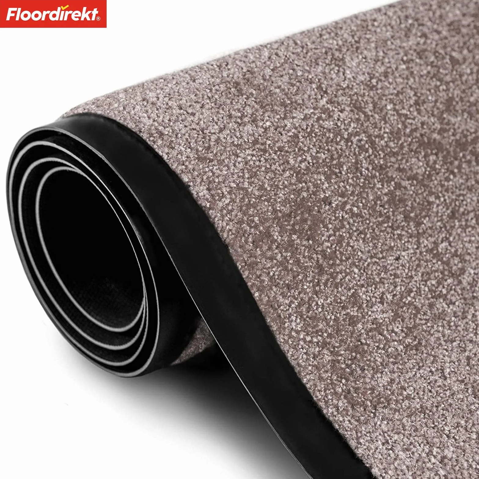 Floordirekt | Rhine | Alfombra de entrada | Antideslizante, color único, alfombra de entrada lavable, con certificado Oeko-Tex | Gris claro (Goéland), 40 cm x 60 cm