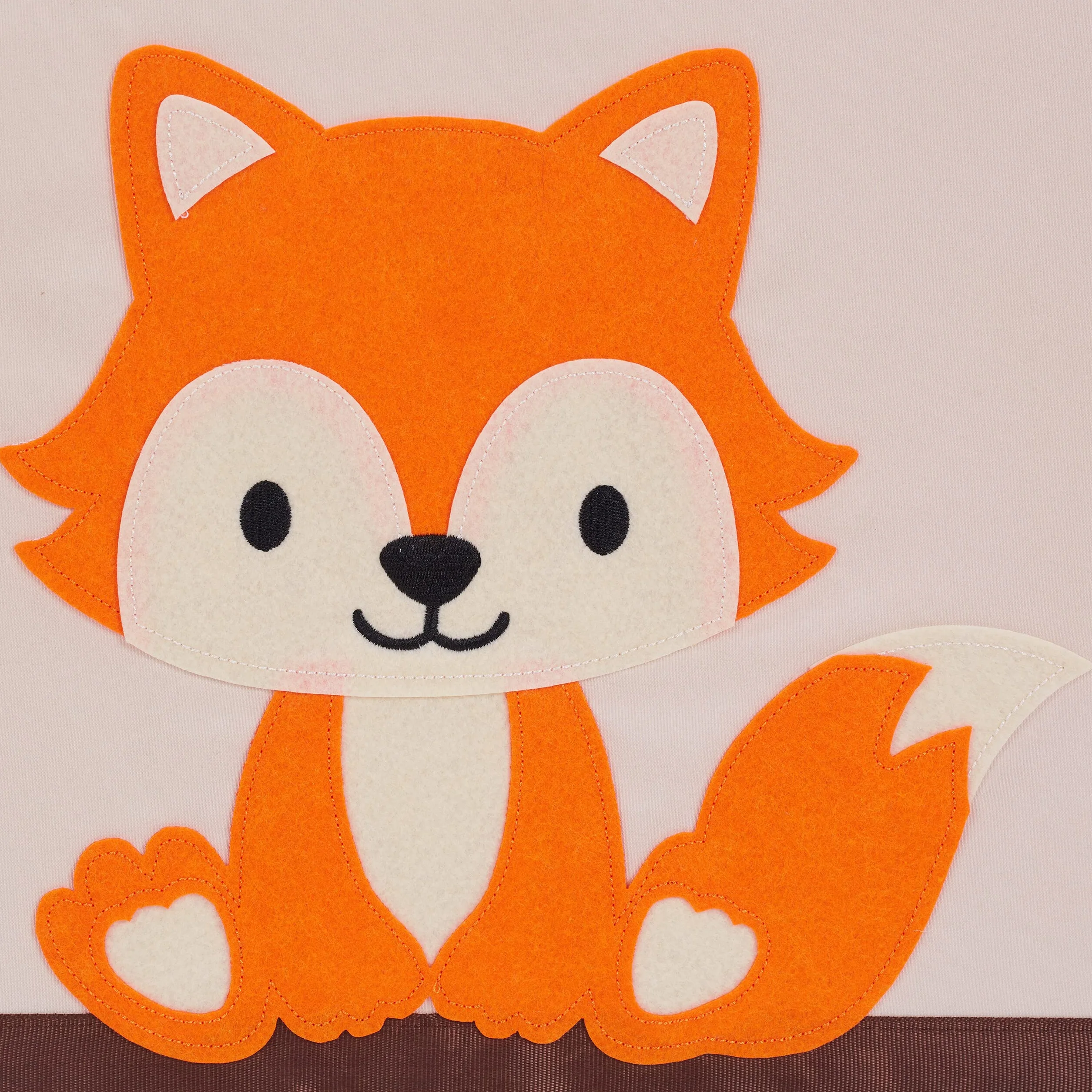 Relaxdays Caja Infantil Almacenaje Juguetes Zorro, Cesta Tela, 33x33x33cm, Beige/Naranja