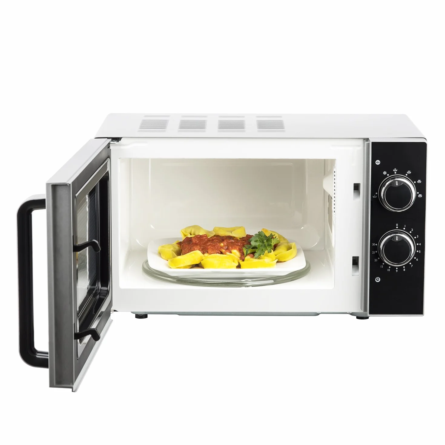 H.Koenig Microondas compacto de diseño 20L VIO4, Potente 700W, Plato giratorio 24,5cm, Multifunción 5 niveles de calor y función descongelar, Temporizador hasta 30 min, Rápido, Encimera