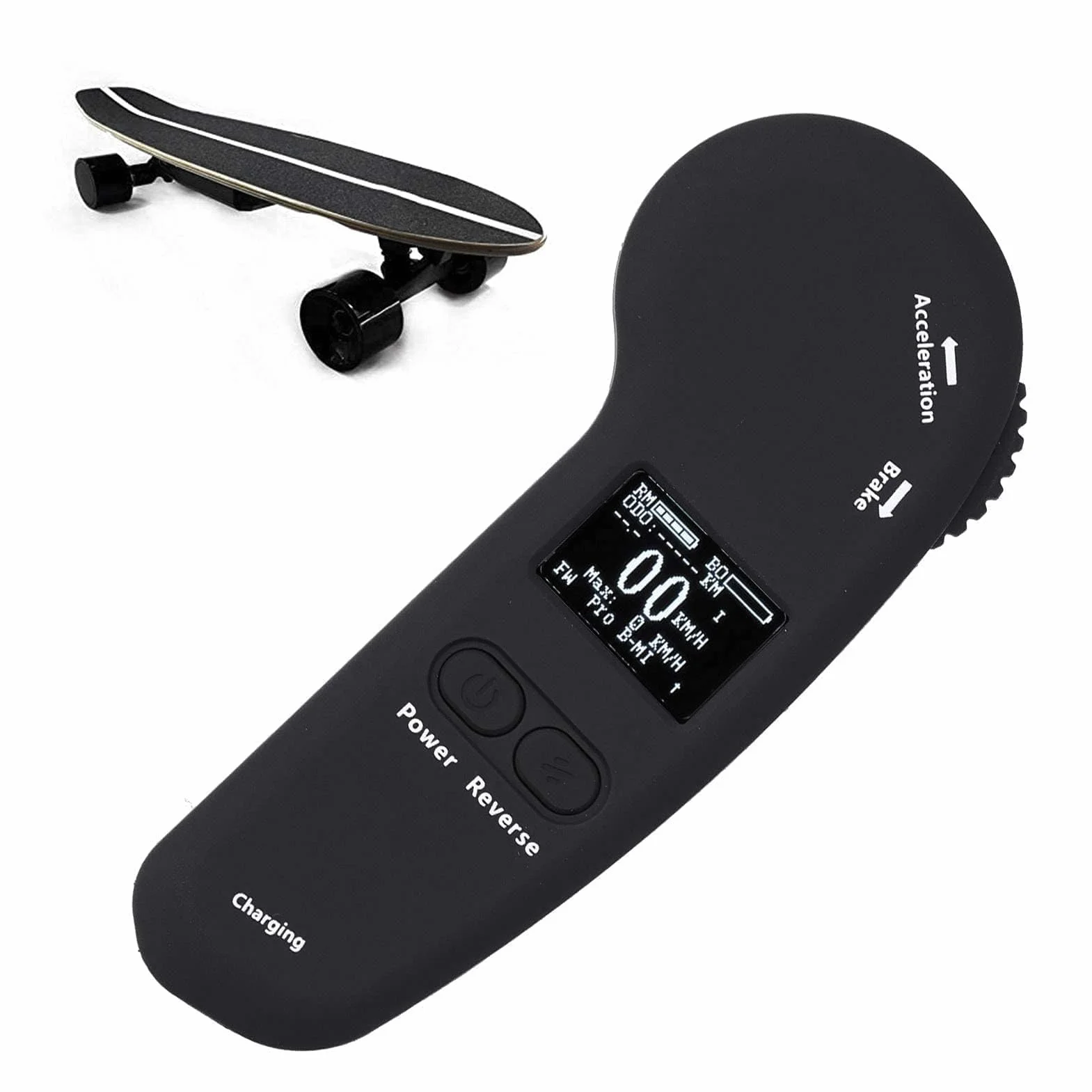 Agatige Control Remoto Monopatín Eléctrico Inalámbrico Pantalla LED Mando Distancia Frenado Velocidad Ajustable