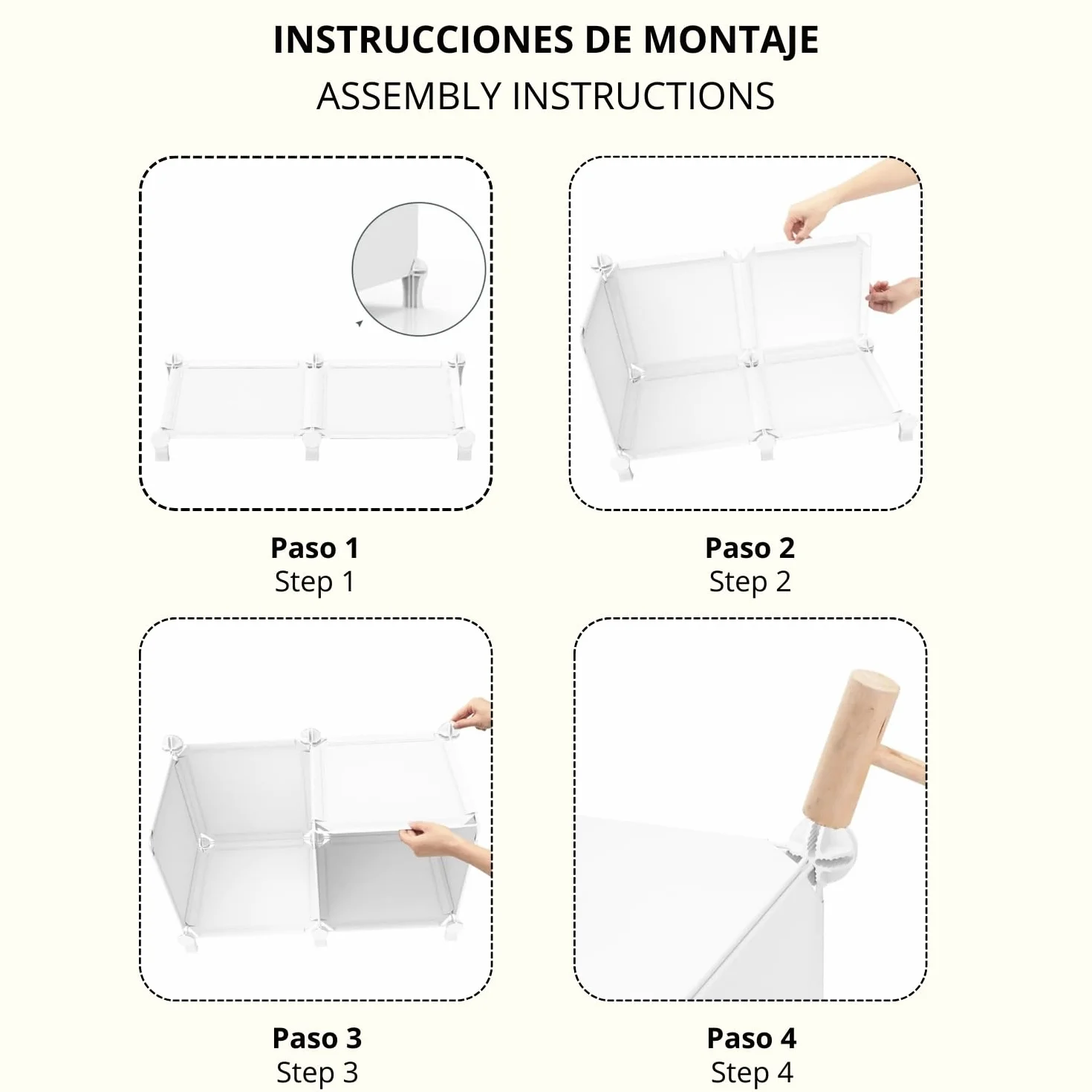 Organizador de Cubos, Multifunción Estante estantería para Guardar Zapatos, Libros, Zapatero, Librería (Gris, 4 estantes)