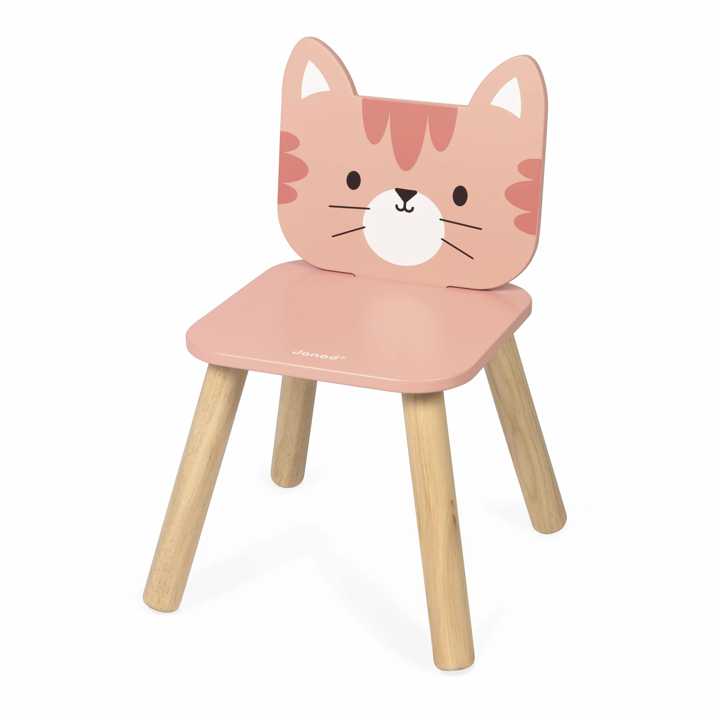 Janod Silla Infantil de Madera para Niños 32x32x47 cm 18 Meses Gato
