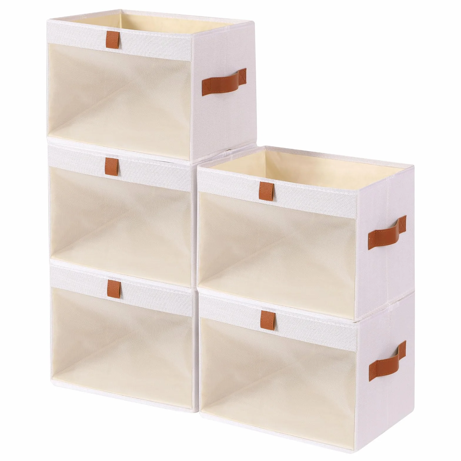 Caja de Almacenamiento Plegable con Ventanas y Manijas Transparentes para Armarios