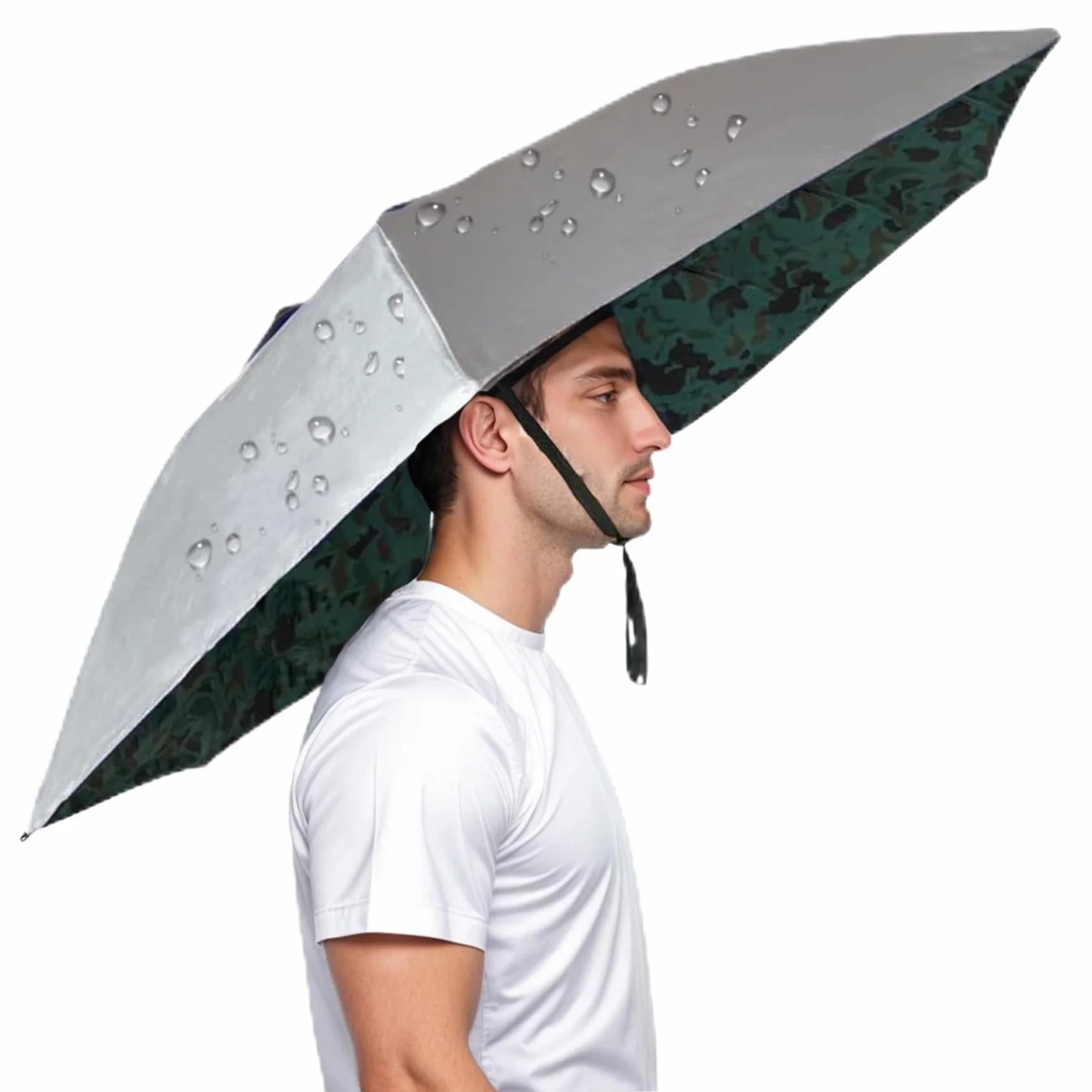 Sombrero paraguas plegable protección UV impermeable ajustable para hombre mujer pesca camping