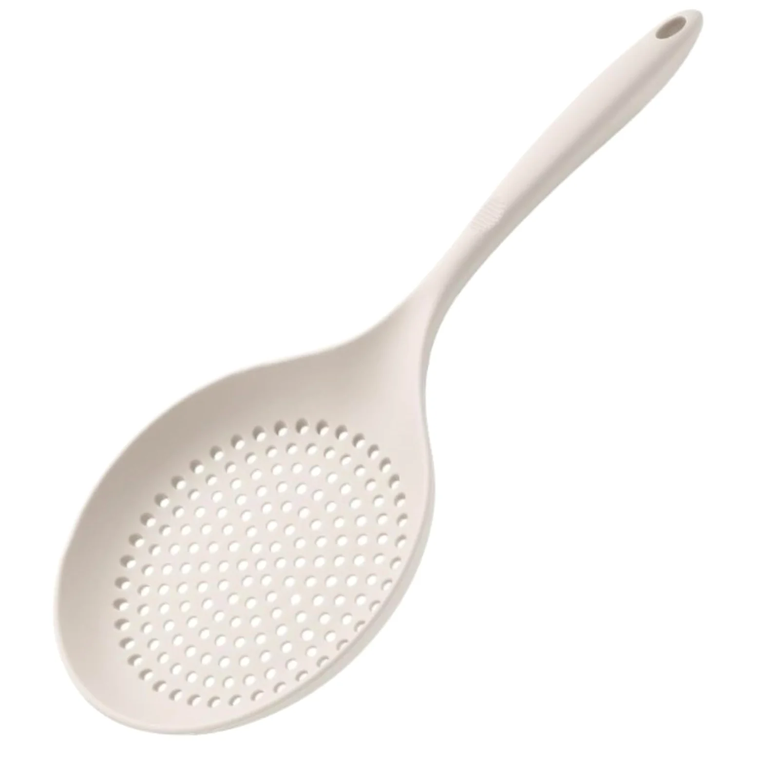 Colador De Cocina Espumadera For Cocinar, Colador De Silicona For Freír Y Cocinar, Bandeja De Drenaje Resistente Al Calor Escurridor Pasta(Beige)