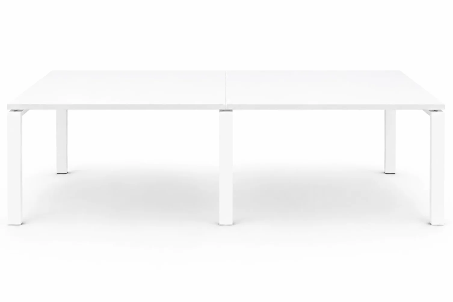 Mesa de Reuniones y Conferencias para Oficina - Mesa de Juntas Grande con Estructura Metálica Blanca y 2 Tableros - Mesa para Sala de Reuniones, Empresas y Negocios (240x120, White)