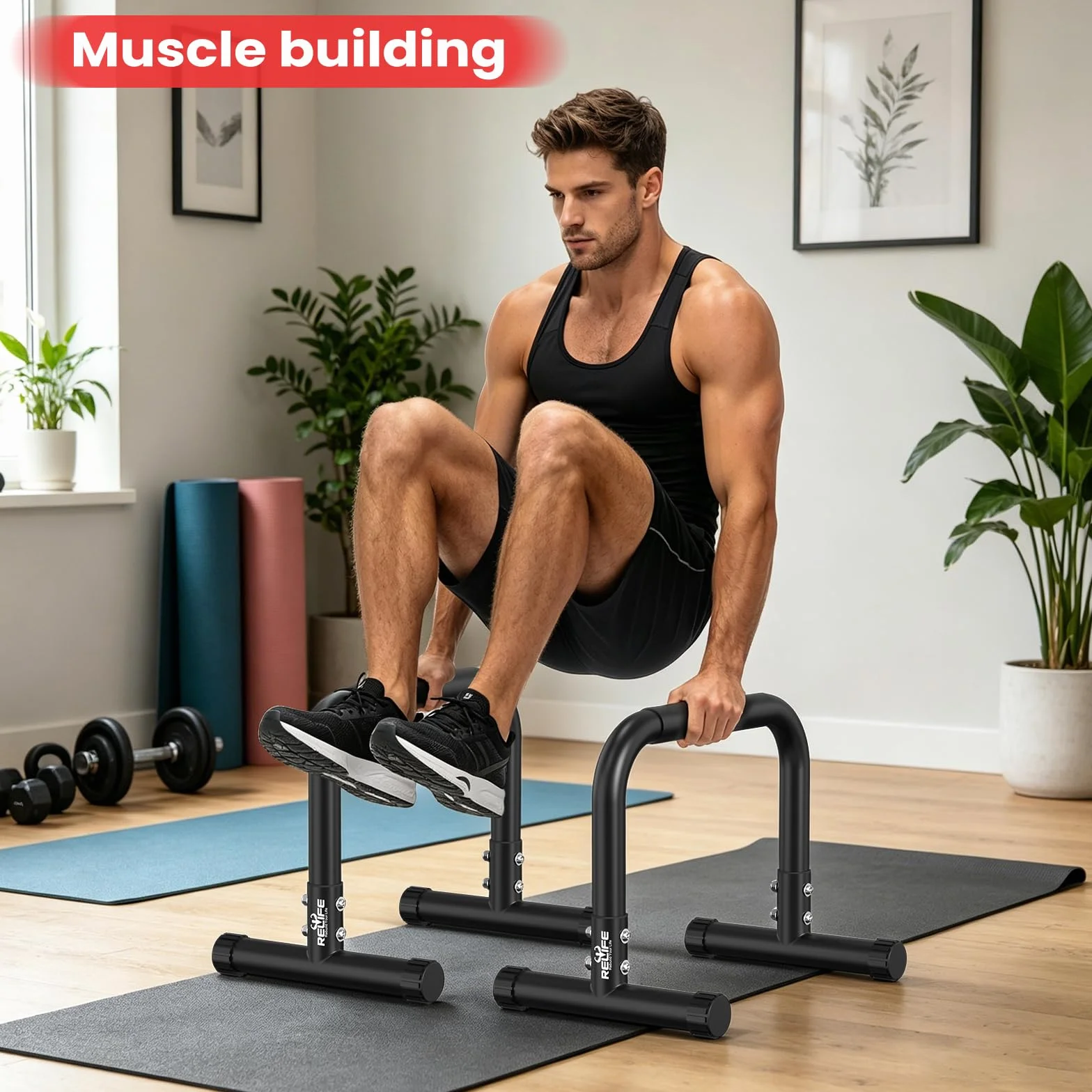 RELIFE Dip Bars Paralelas Calistenia Ajustable Push Up Stands Station Gimnasio Casa Ejercicio Musculacion