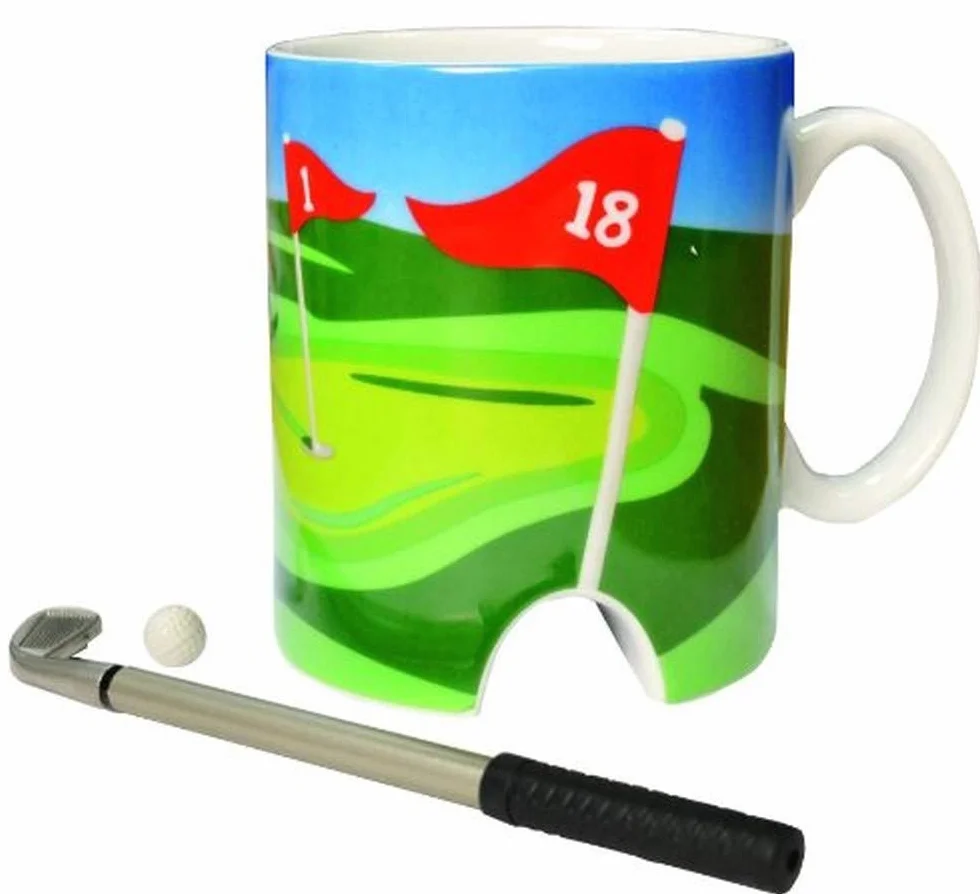 Longridge Taza de Golf y Mini Putter Blanco