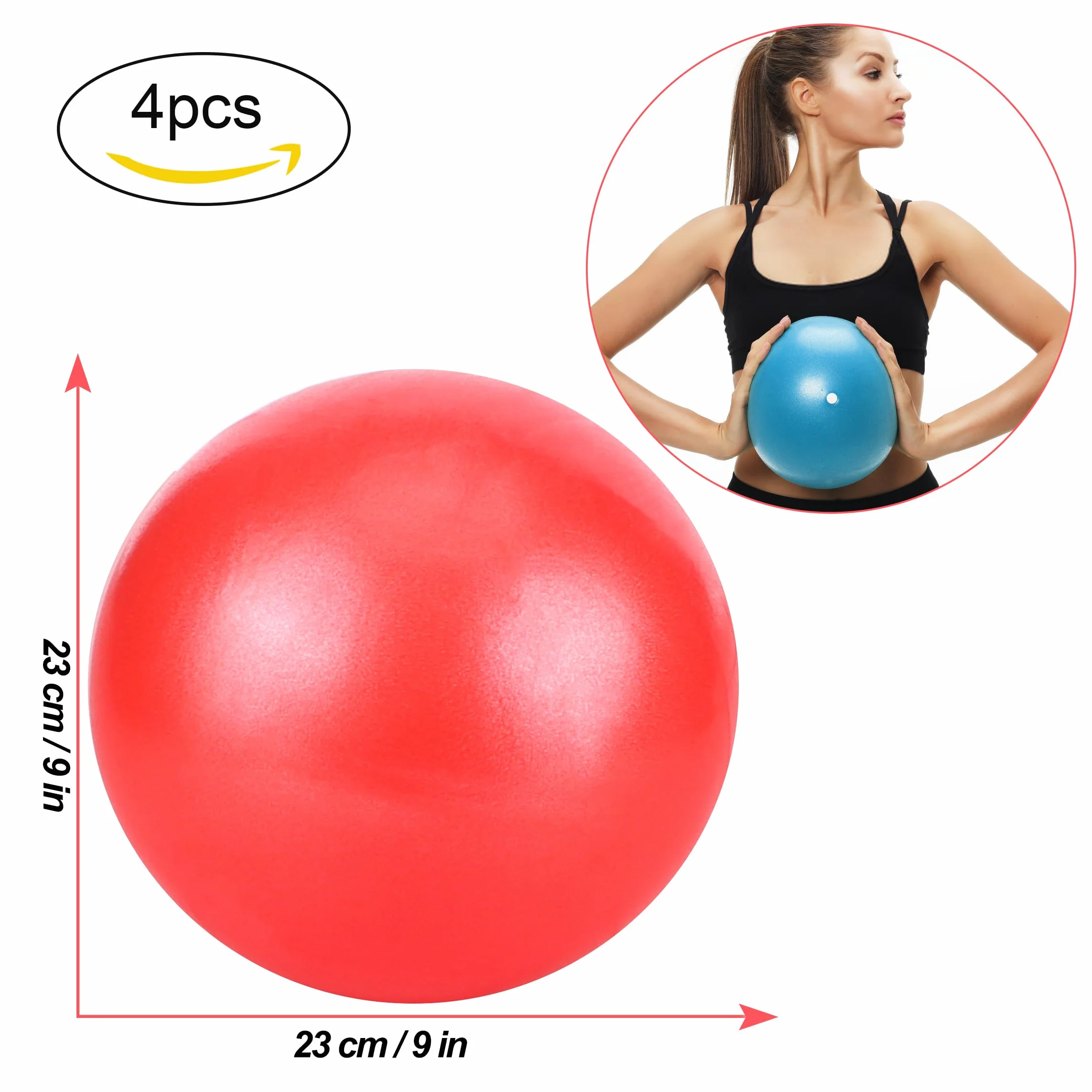 Pelota de Pilates 25 cm Anti-Burst Suave Antideslizante para Entrenamiento Gimnasio Yoga Fitness en Casa
