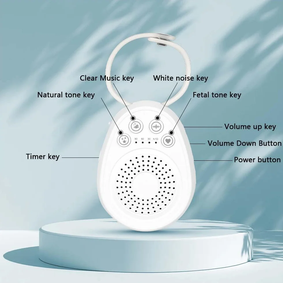 Máquina de Ruido Blanco Portátil Recargable 20 Sonidos Relajantes 1000mAh Temporizador para Dormir