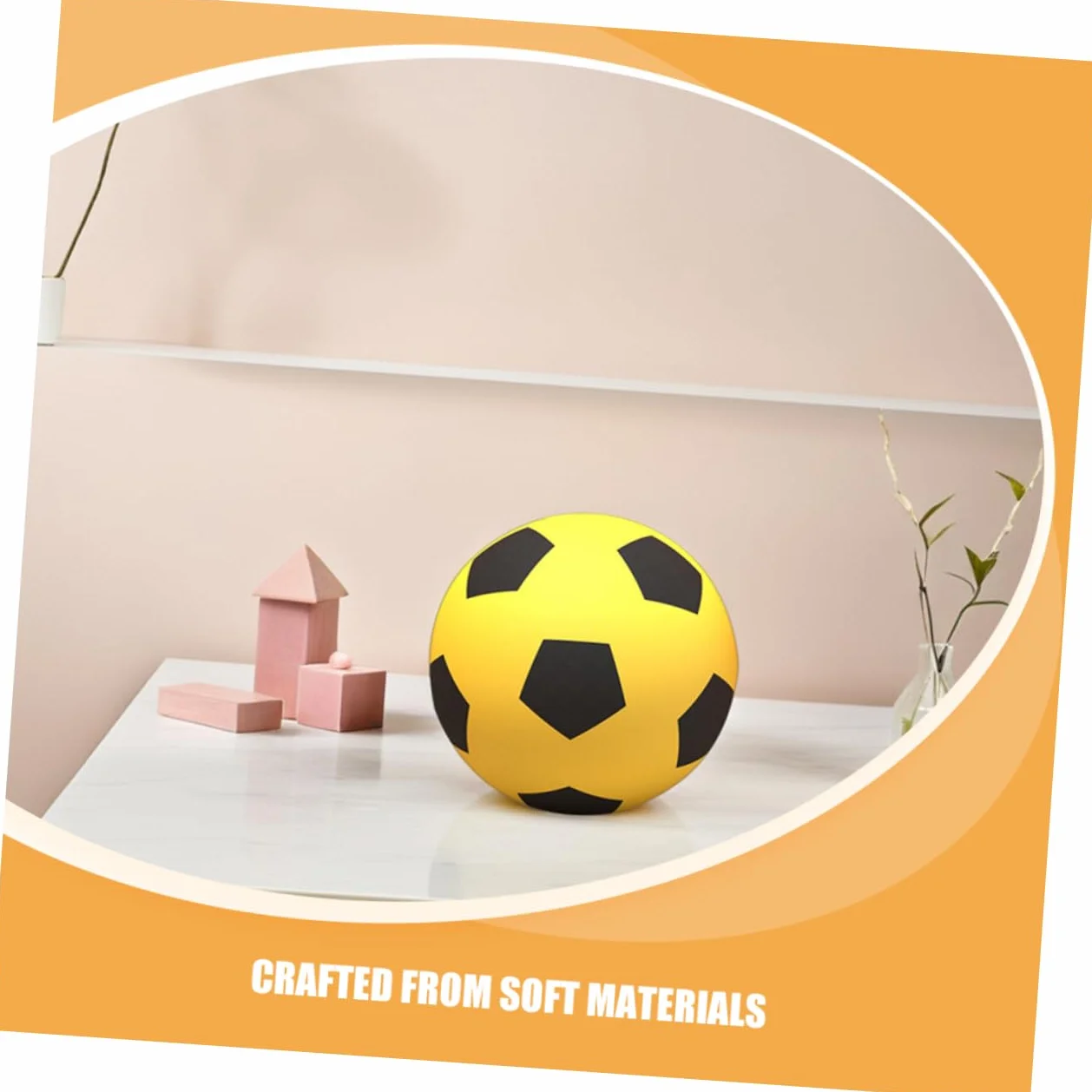 INOOMP Mini Pelota de PU Foaming Amarilla para Fútbol en Niños Interior Silencioso