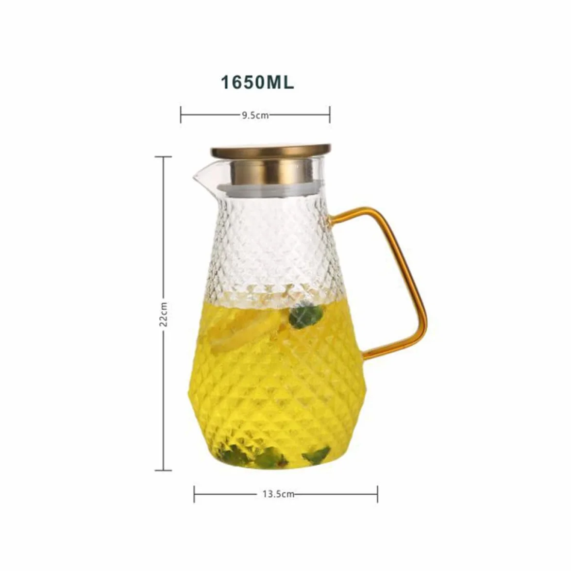 Jarra de 1500ml para Borosilicato Agua Fría Vidrio para Leche | Tapa Sellada y Vertedor, Ligera y Resistente al Calor, Uso Diario en Casa Recibir Invitados