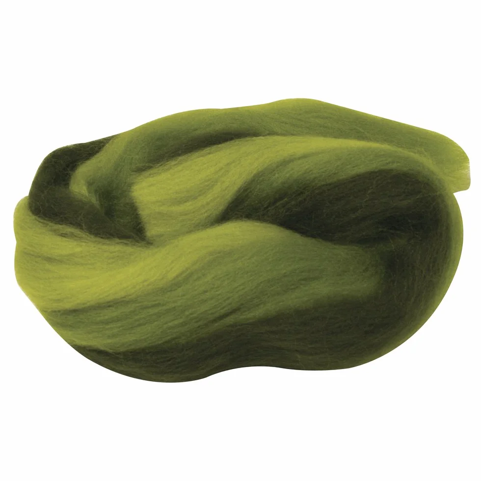 Rayher Lana merino peinada verdes, 50 g, 21 mic, 100% oveja, afieltrado y manualidades, 5366400