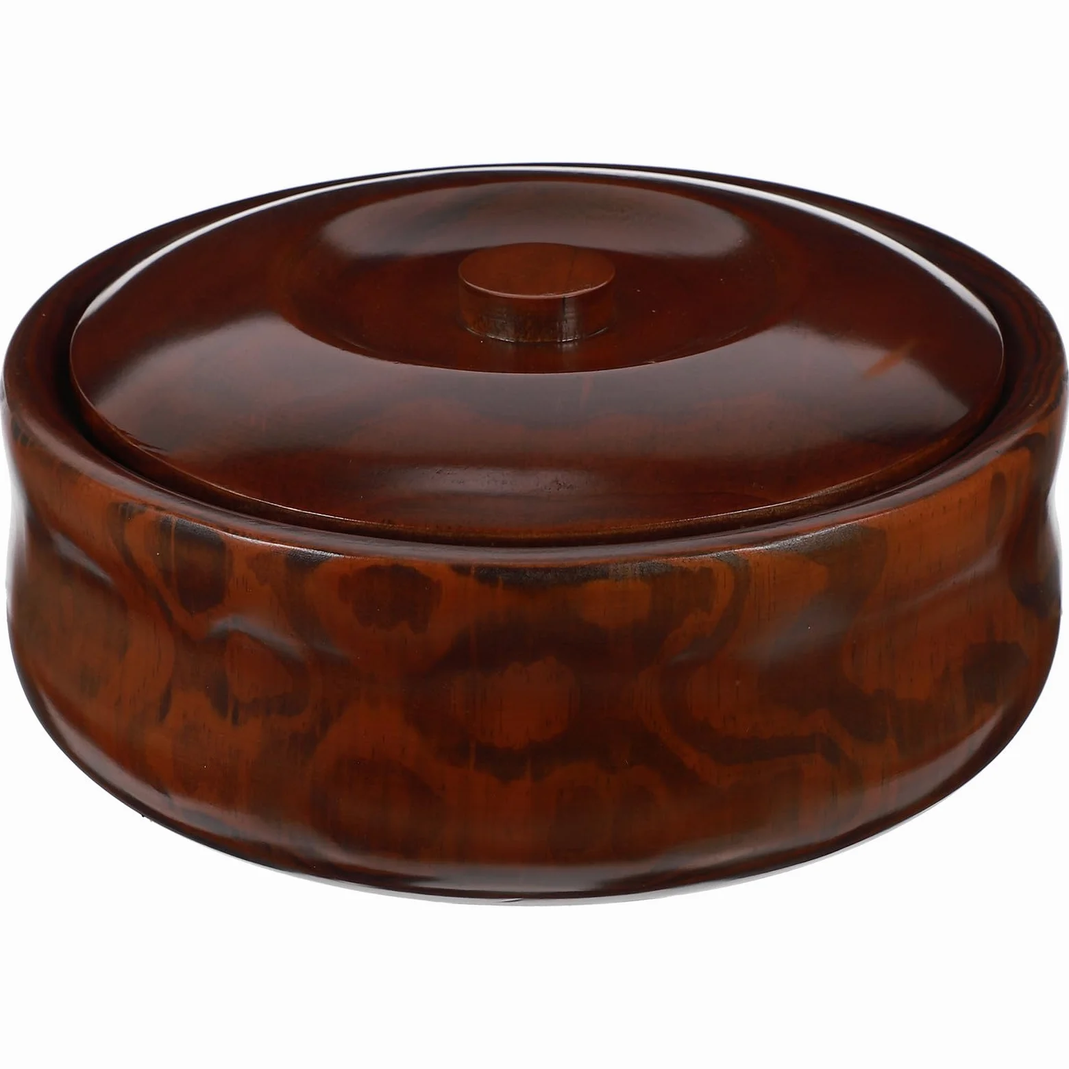 Bol de Madera con Tapa para Snacks y Frutas, Cuenco Resistente para Cocina y Aperitivos, Diseño Práctico y Elegante para Uso Diario