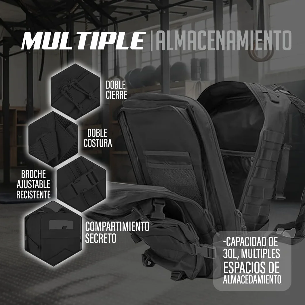 Mochila Crossfit Hombre Militar 45L Táctica Carga Pesada Supervivencia Montañismo