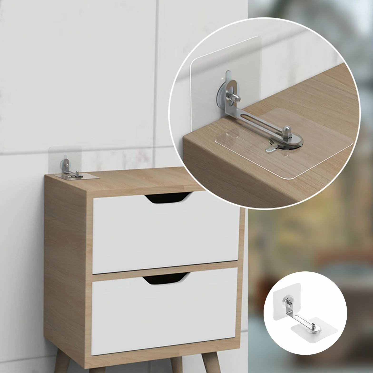 Fijaciones Antivuelco Muebles Pared, Anclajes de Seguridad Anticaídas para Niños
