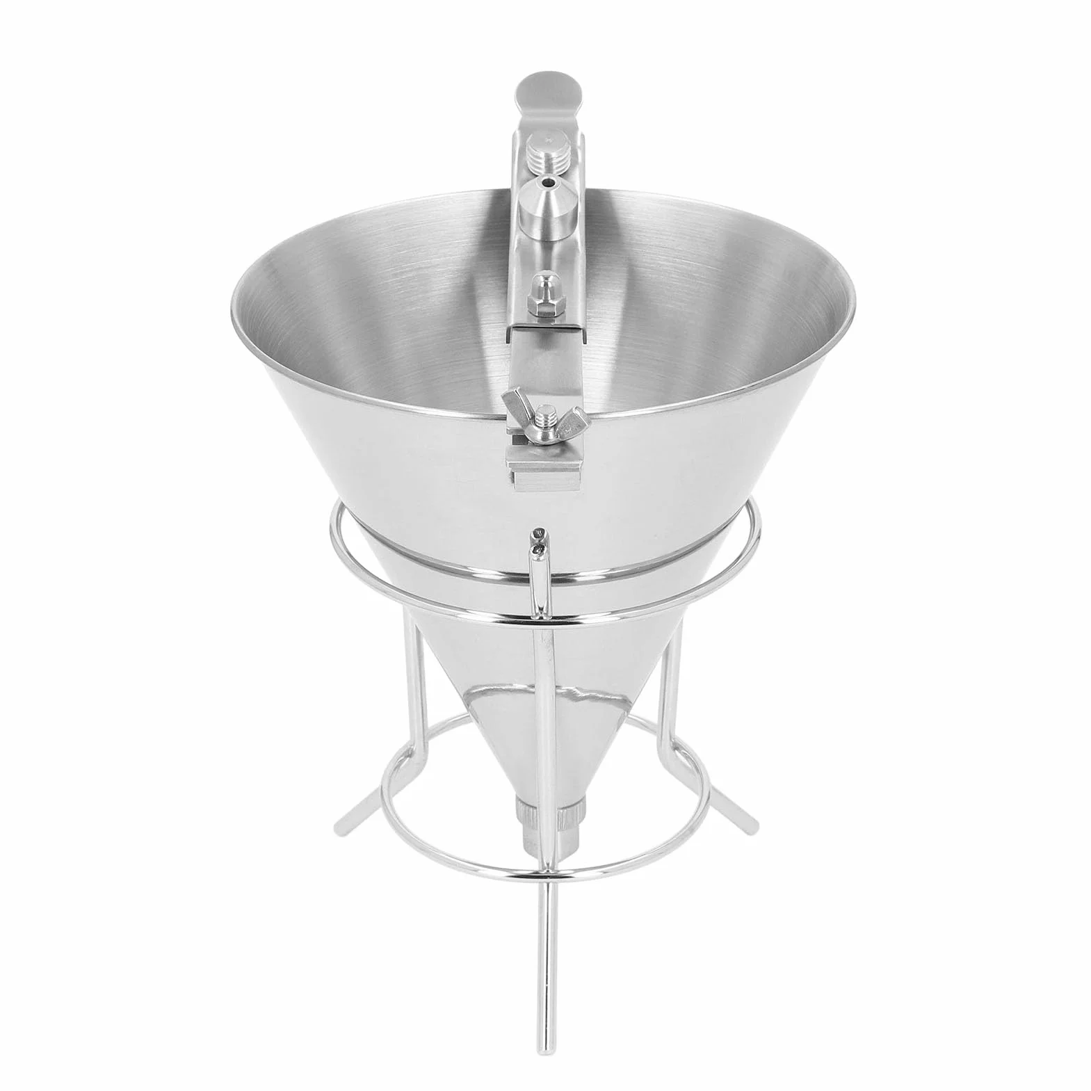 Embudo Profesional de Acero Inoxidable para Hornear, Herramienta de Decoración de Pasteles para Cocina Casera, con Soporte, 1 Juego de Embudo