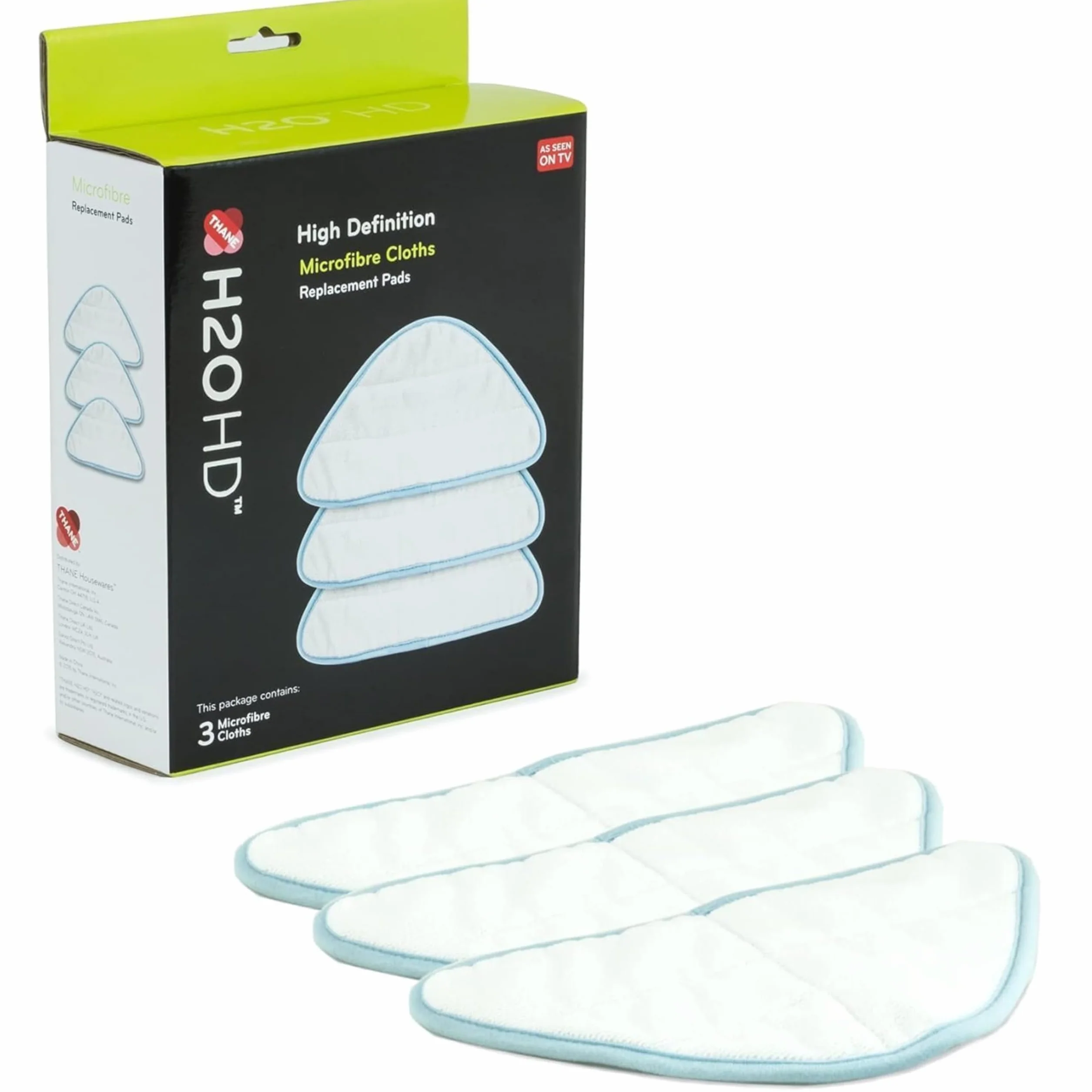 H2O HD Pack de 3 Paños de Microfibra – Recambios Lavables para Mopa a Vapor – Compatible con H2O HD, Dual Blast y Lite – Alta Absorción
