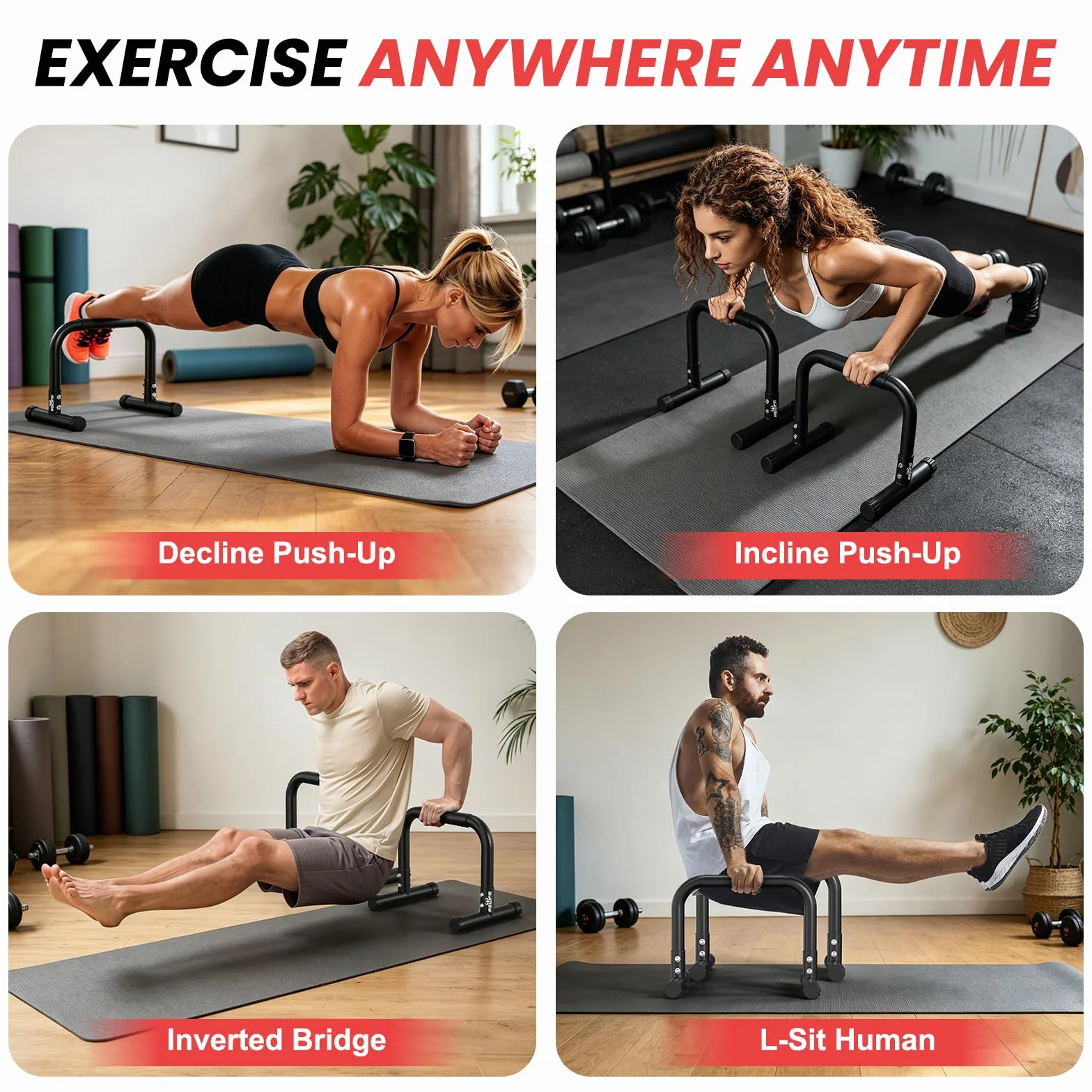 RELIFE Dip Bars Paralelas Calistenia Ajustable Push Up Stands Station Gimnasio Casa Ejercicio Musculacion