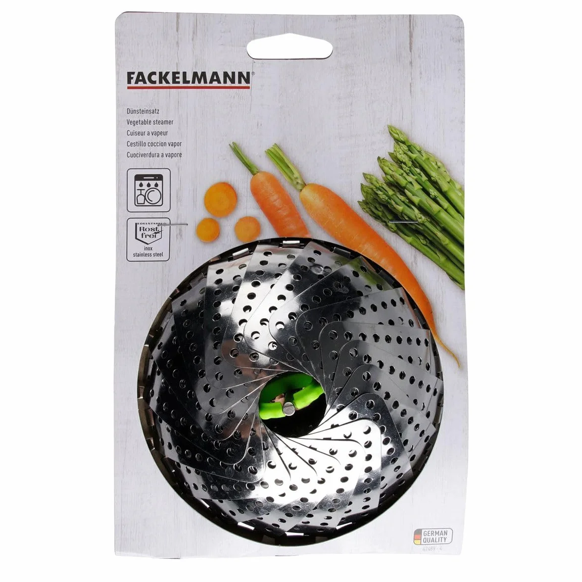 Fackelmann FOOD&MORE Cestillo Cocción Vapor acero inoxidable. Color inox. 13 a 24cm. 1 ud.