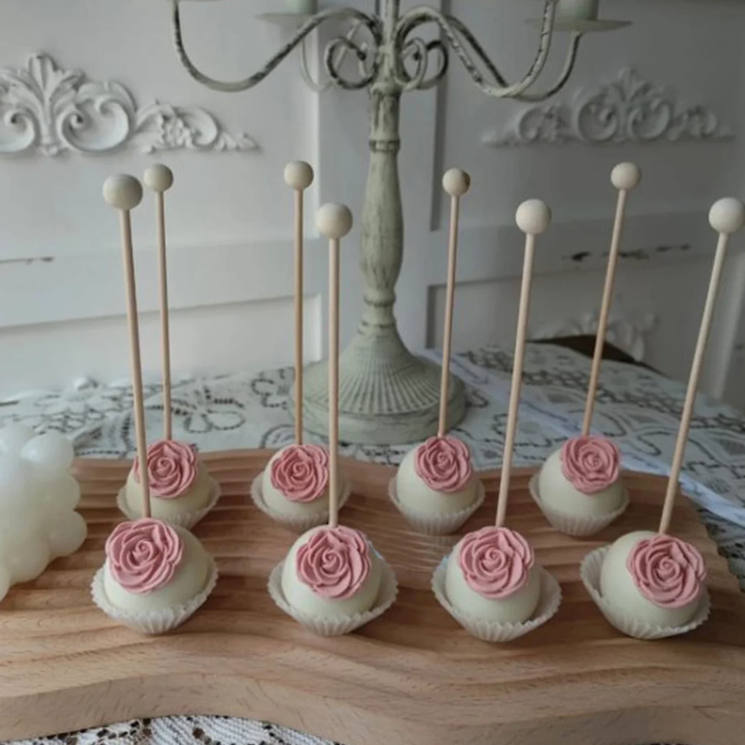 Mujiang Juego de 4 moldes de silicona con diseño de rosas, margaritas, fondant, flores, orquídeas, pasteles, decoración