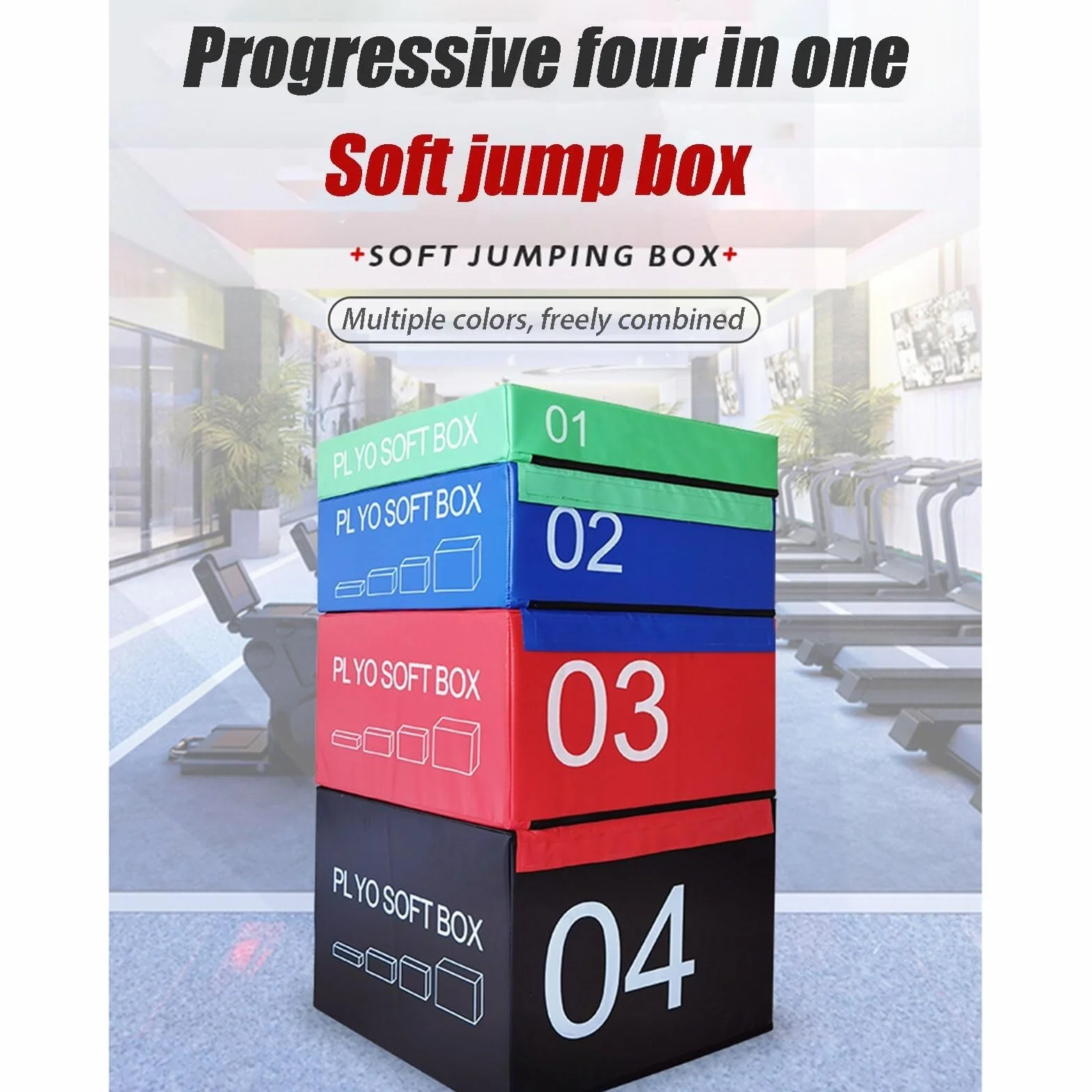 Jump Box apilable de espuma suave para entrenamiento de salto, gimnasio