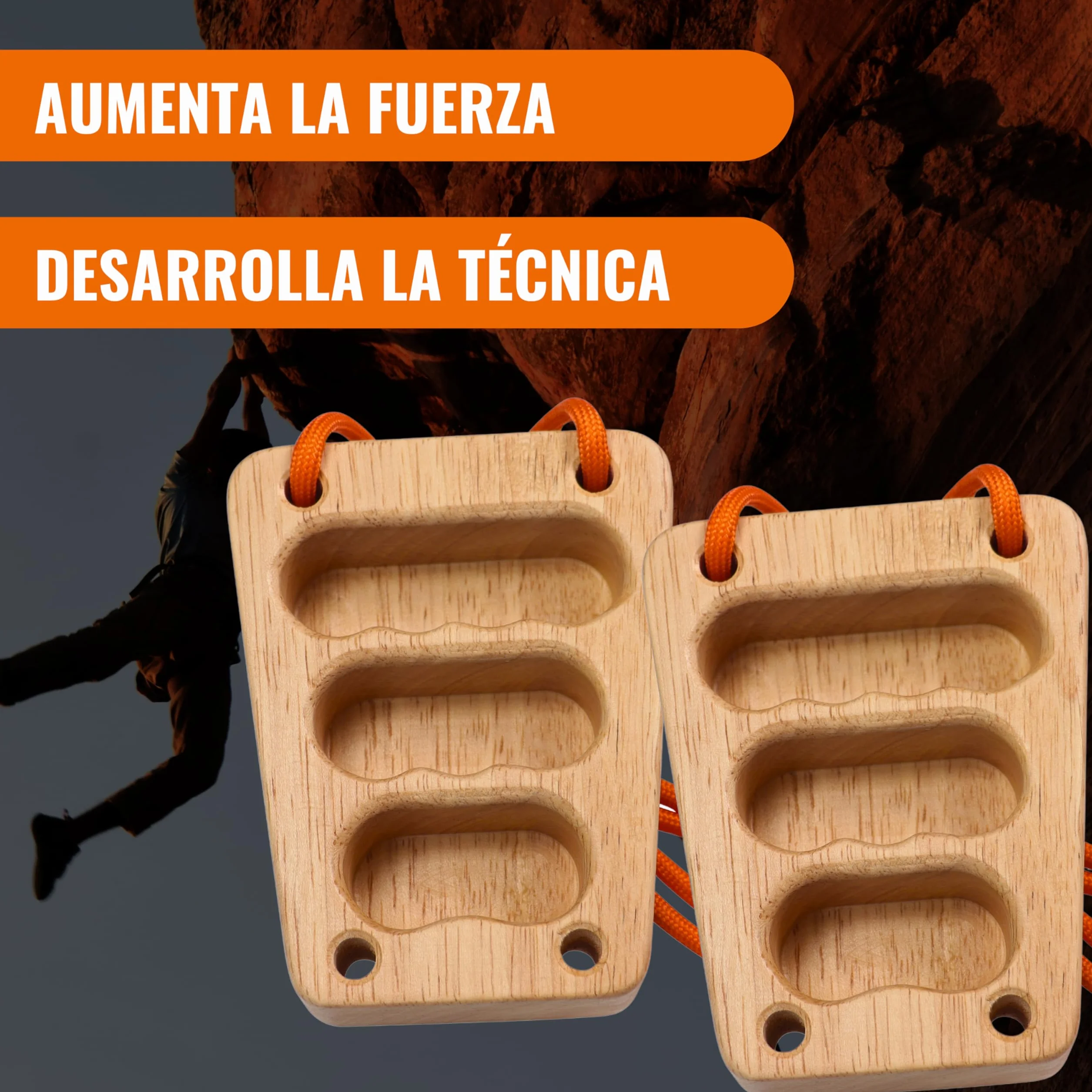 Hangboard de Entrenamiento Portátil para Escalada de Madera | Tabla Multipresa