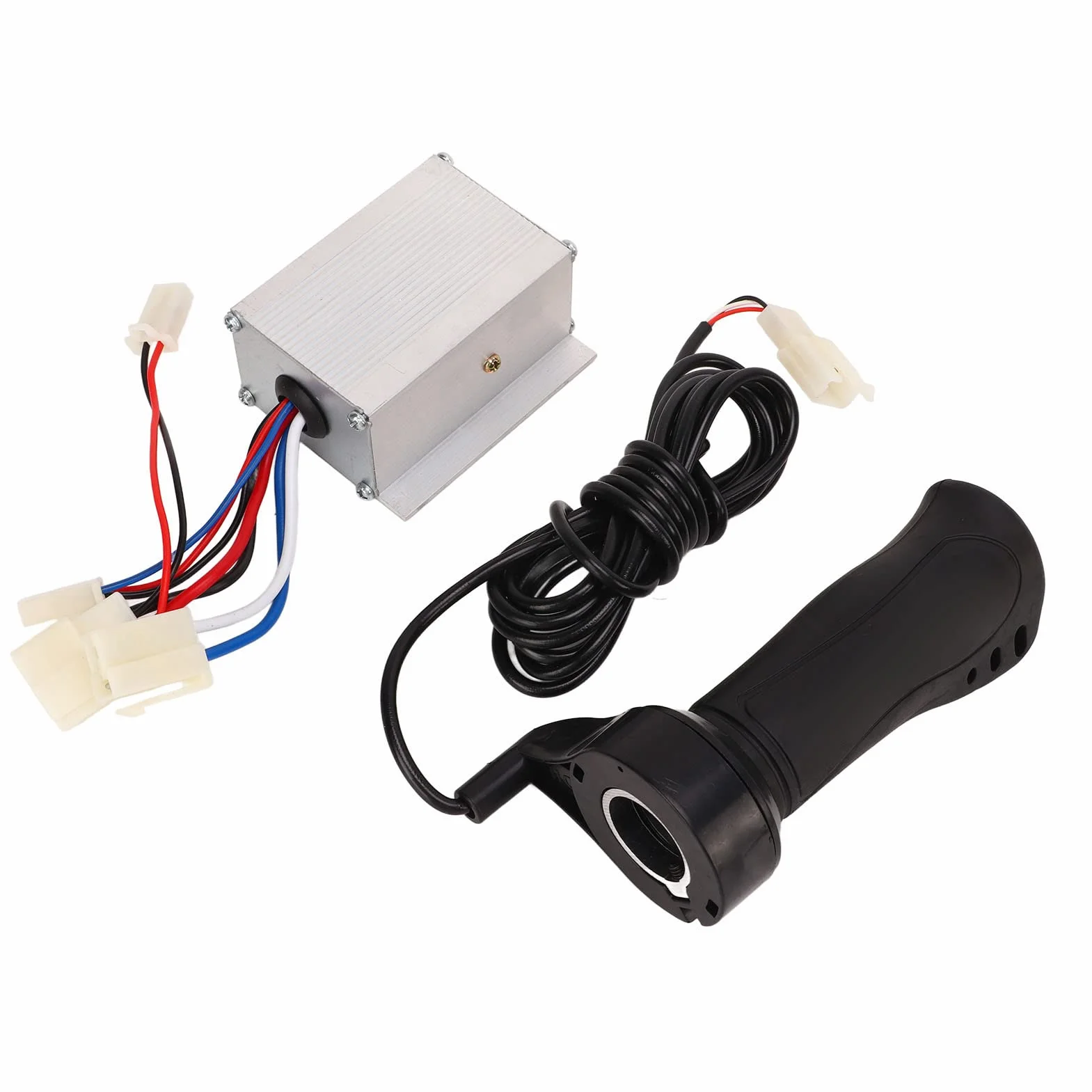 Controlador de Motor Cepillado 12V 250W Kit Empuñadura Acelerador Goma Carcasa Aleación Aluminio para Bicicleta Eléctrica
