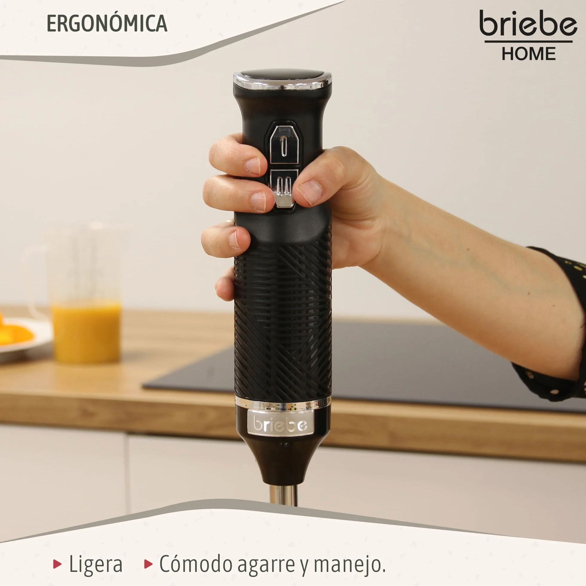 briebe Elegance Set Tostadora Pan 2 Rebanadas, 7 Niveles Tostado + Hervidor Agua Eléctrico 1,7L Inalámbrico, 2200W Libre BPA + Batidora de Mano 600W, 2 Velocidades, Acero Inoxidable, Negro