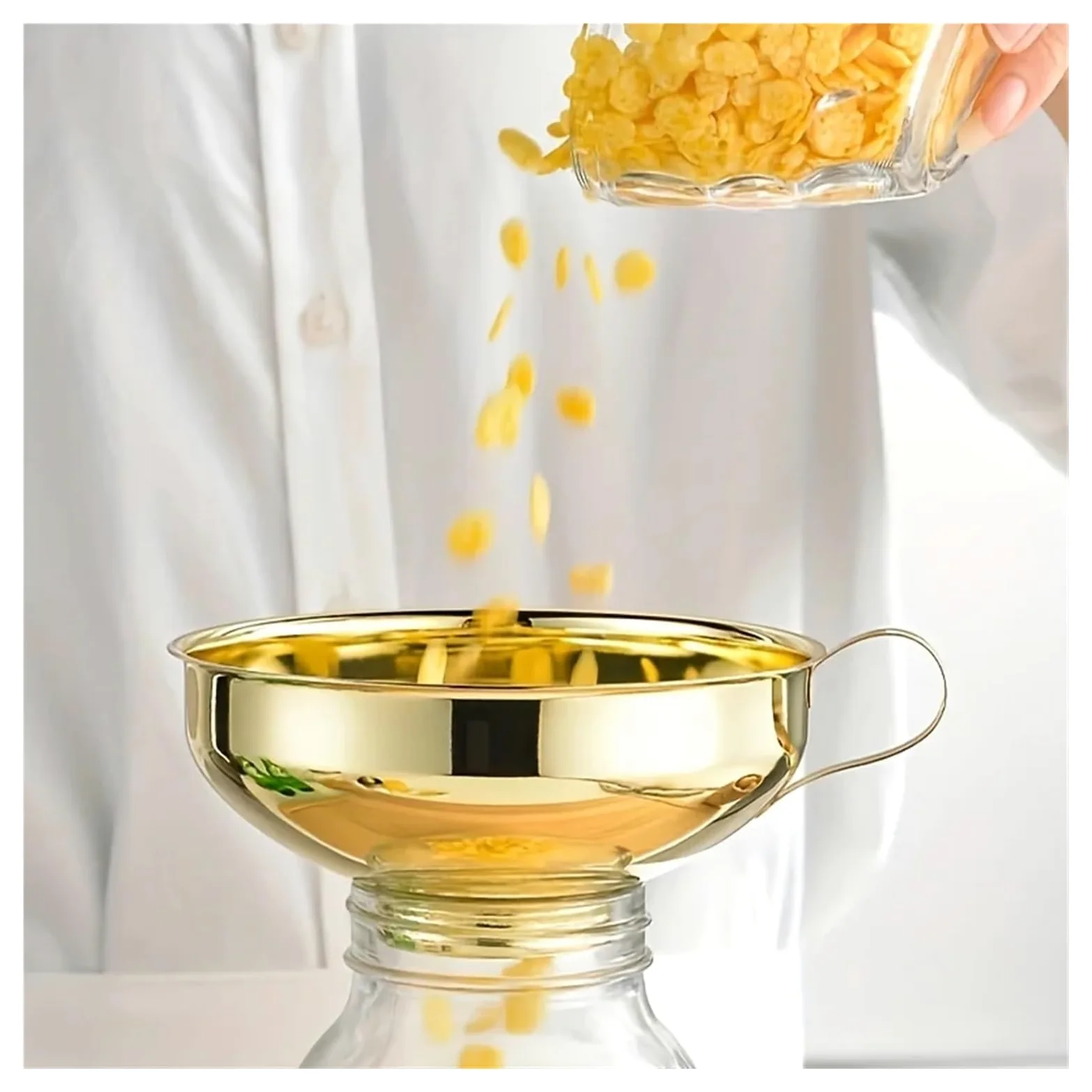 Funnels (hogar y Cocina) 1pc de Acero Inoxidable de Acero Inoxidable Salsa de Ensalada de Embudo Ancho Grueso de moutas