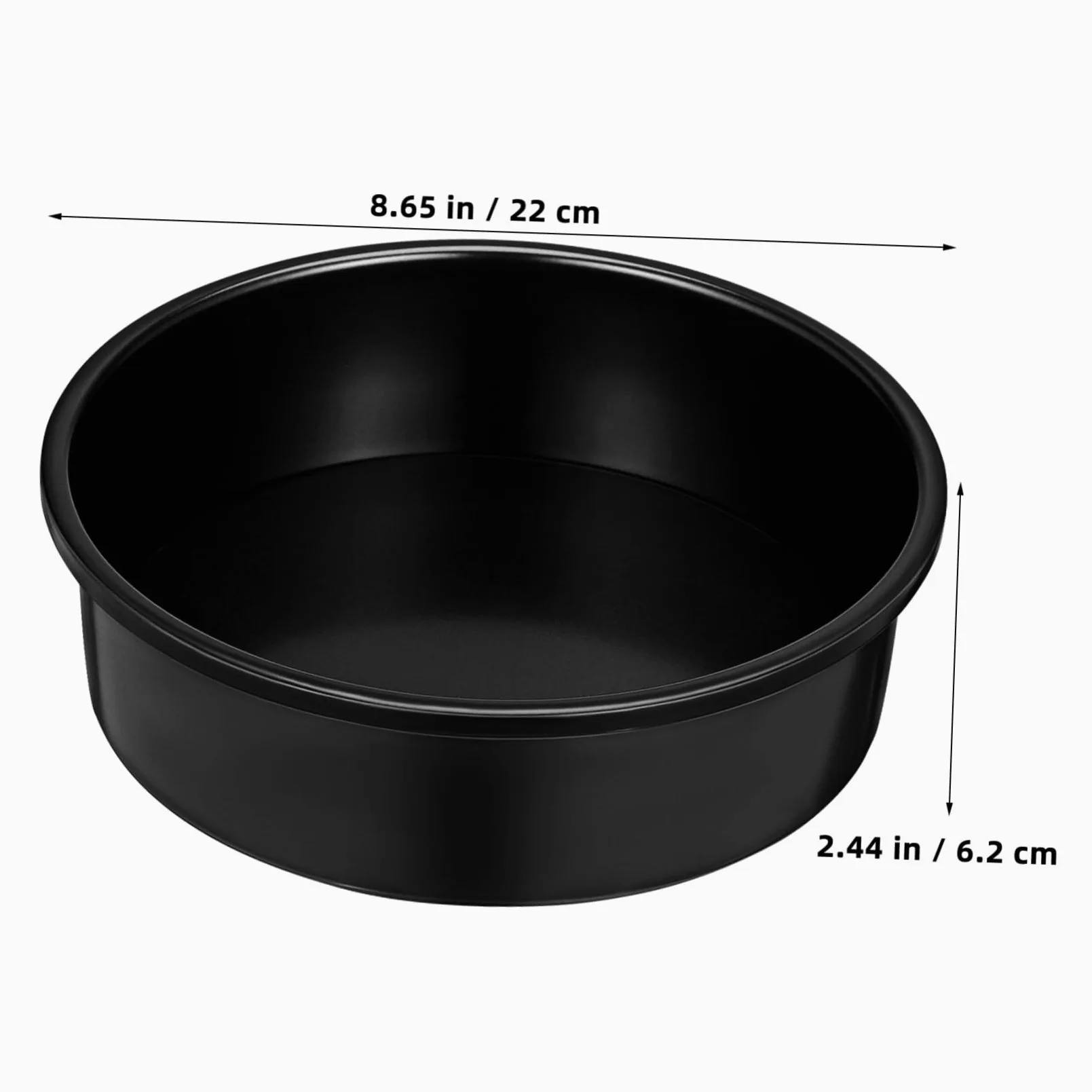 Acero al Carbono Moldes para Hornear Juego de 3 Redondos Negros | Incluye Papel Pergamino, Mantenimiento Fácil, Uso Múltiple, para Repostería y Bodas