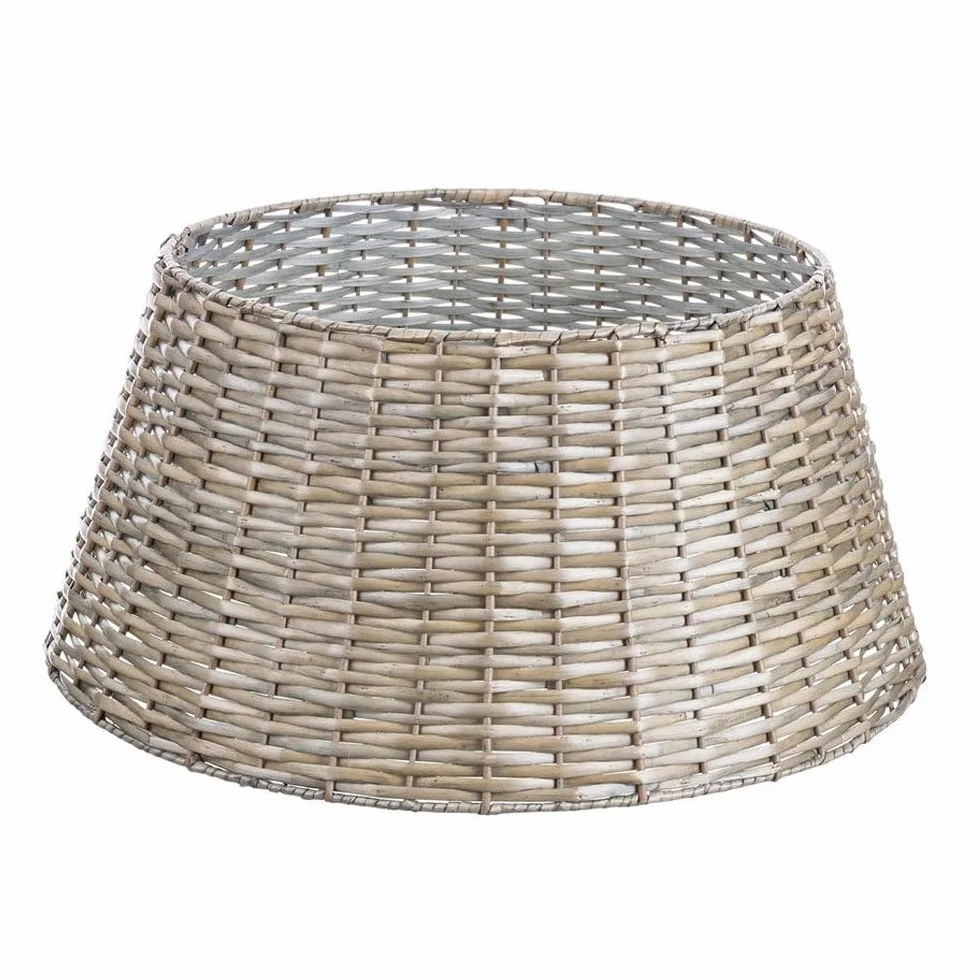LOLAhome Cubre pie para árbol de Navidad Desmontable de Mimbre Natural