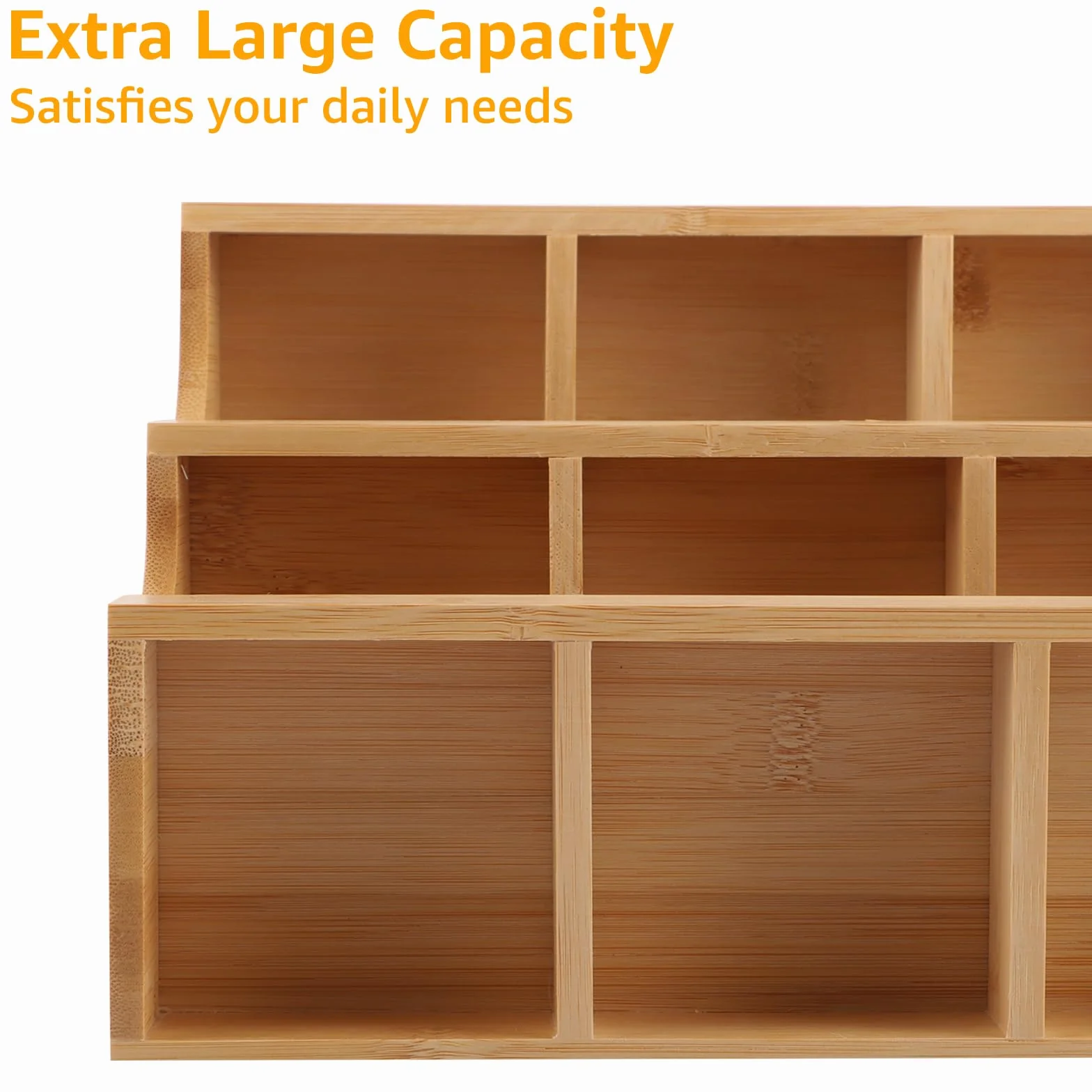 26 x 17 x 24 cm Organizador de bolsas de té de bambú, caja de té de madera con 9 compartimentos de almacenamiento, soporte para bolsas de té de bambú, almacenamiento de té, organizador vertical
