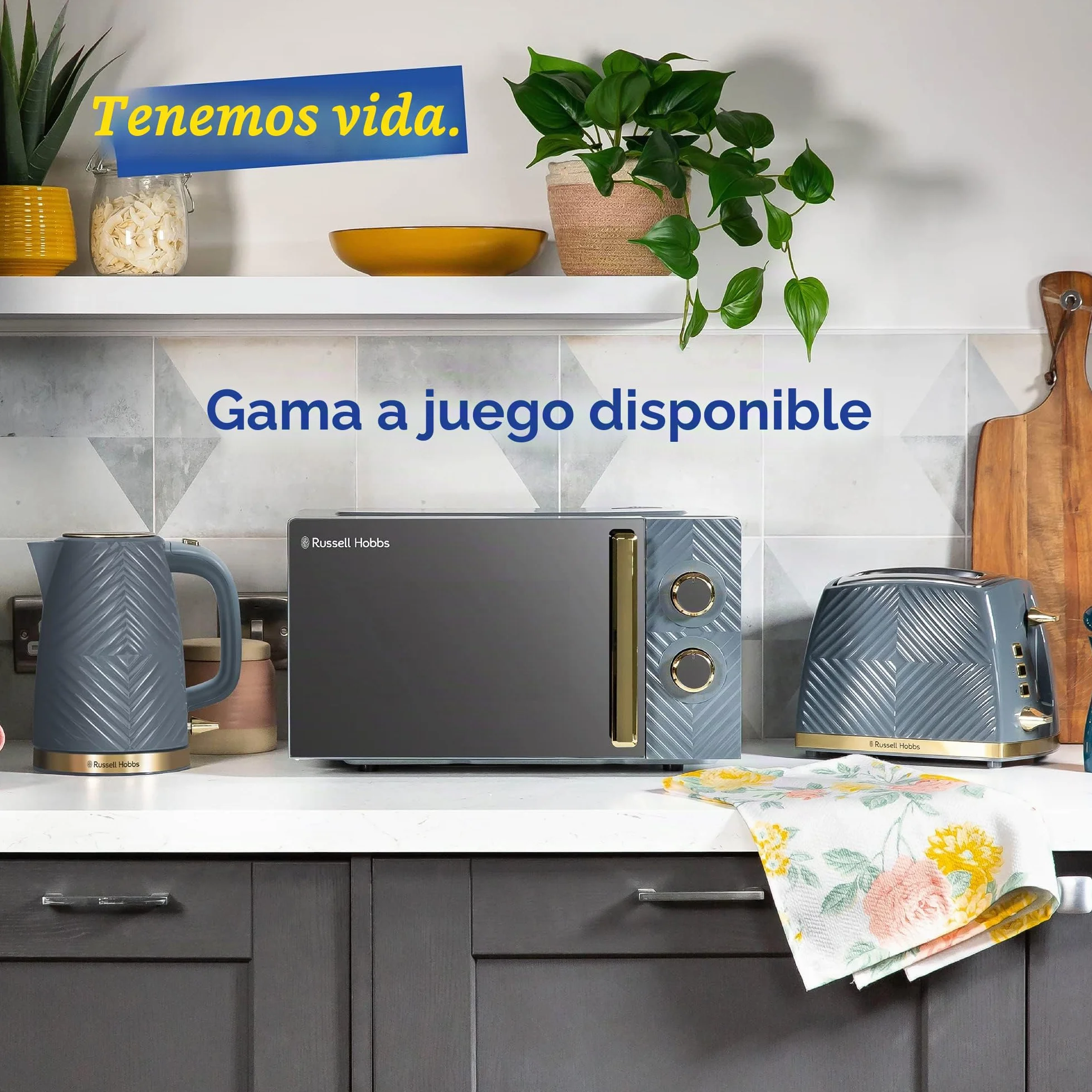 Russell Hobbs - Microondas manual de 17 litros y 700 W, color gris, con diseño de ranura, 5 niveles de potencia, temporizador integrado y función de descongelación, fácil de limpiar RHMM723G