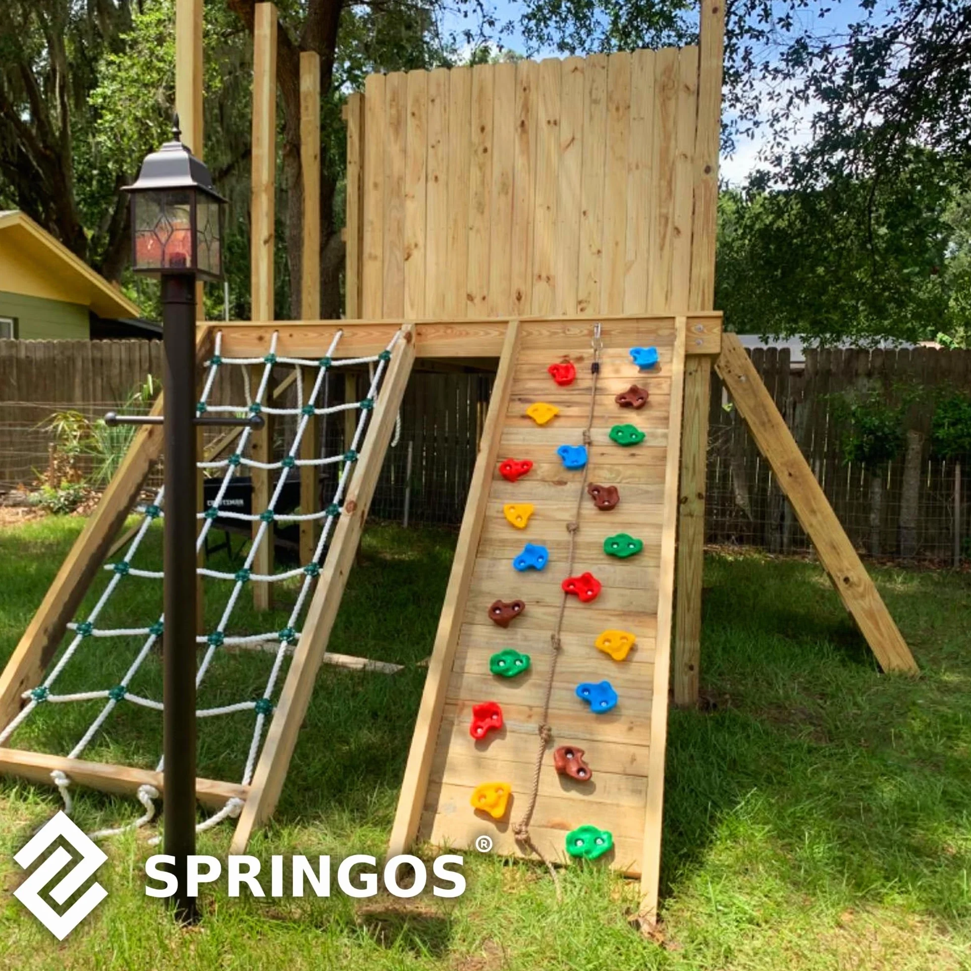 SPRINGOS Juego de 10 agarres de escalada con material de fijación
