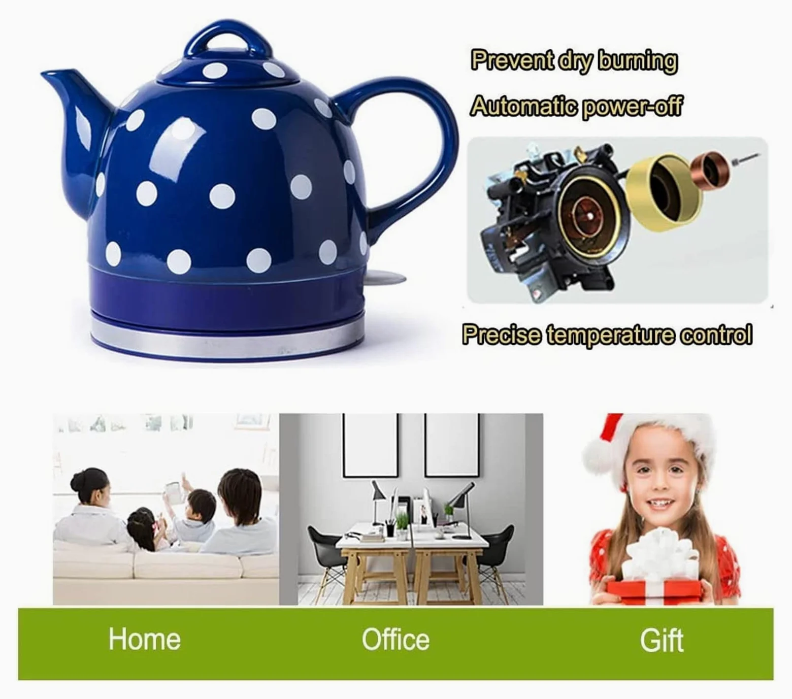 Hervidor eléctrico de café de preparación rápida, hervidor de Agua con Silbato, autoapagado, autoprotección en seco antiquemaduras, Termo de Temperatura Constante, Moda