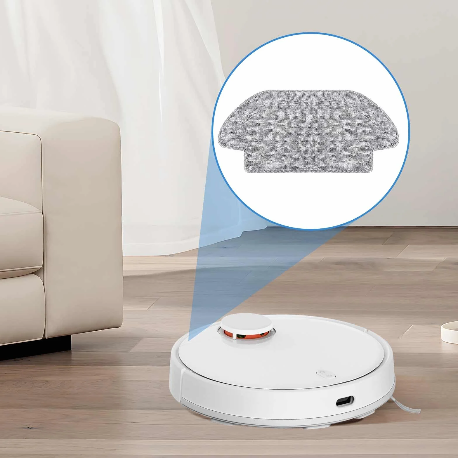 4 almohadillas de repuesto para Xiaomi S12, para Xiaomi Mi Robot Vacuum Mop 2S / Mop P/Mop Pro Robot Aspirador, lavables y reutilizables, accesorios de repuesto