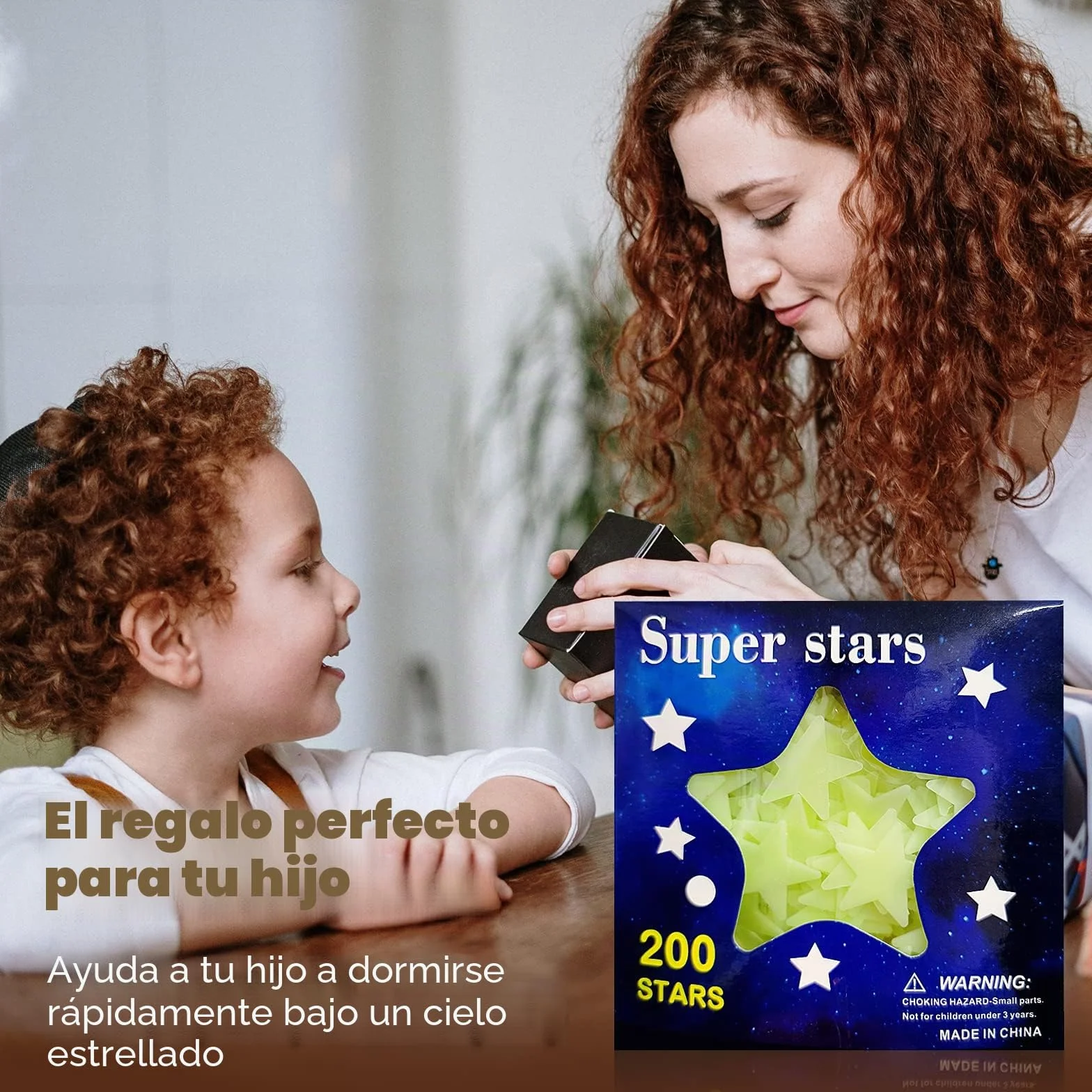 CAYUDEN 201pcs Estrellas Fluorescentes Pegatinas de Pared Infantiles Plástico para Techo con Luna
