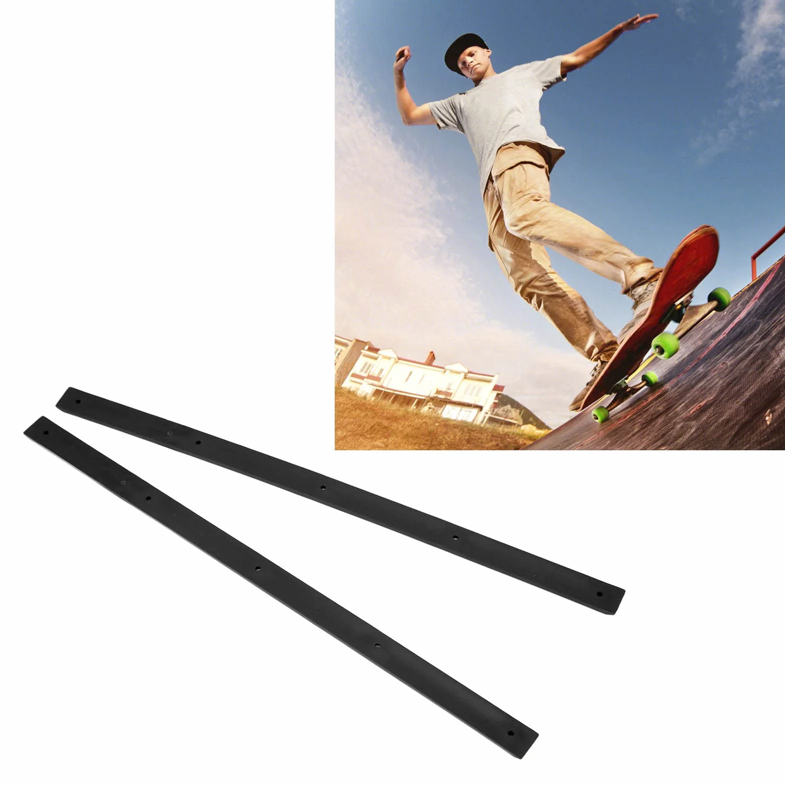 Dilwe Rieles para Huesos de Costilla, Protección para Longboard Pom, 35,7 Pulgadas