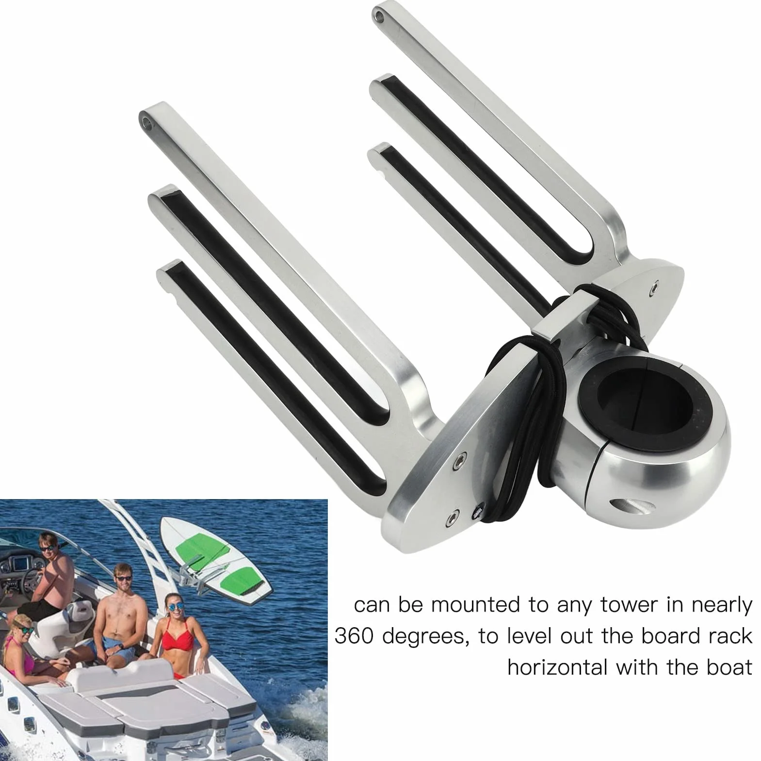 Wakeboard Rack Ajustable de Aleación de Aluminio para Tubos de 1.89in 2.36in 2.48in