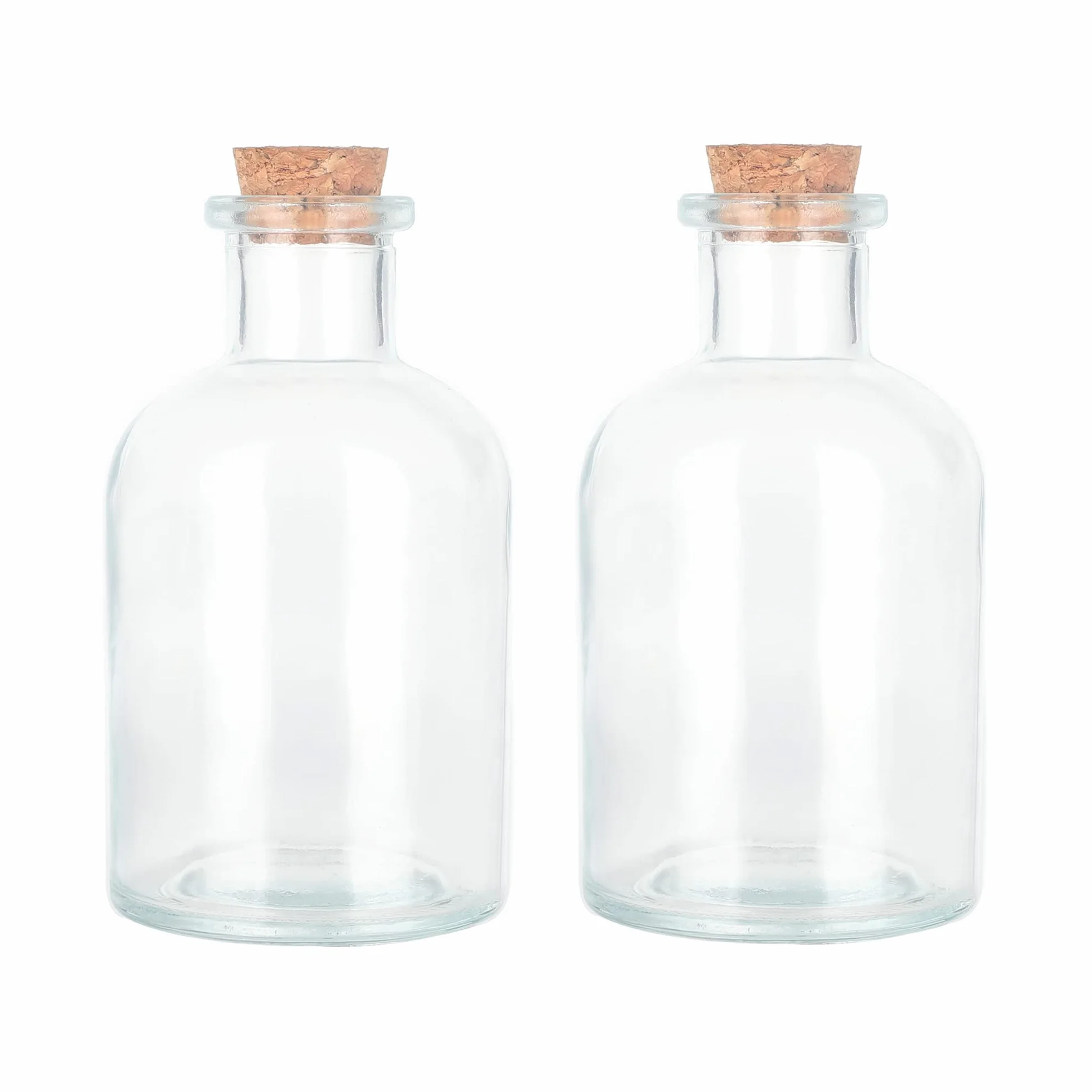 Magic Season Botellas Decorativas de Vidrio - Botellas Redondas de 150 ml (2 Unidades)