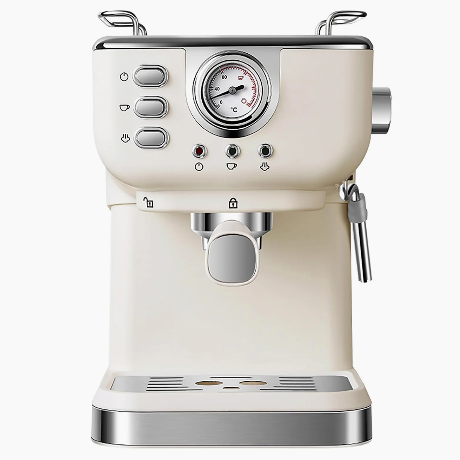Máquina de café expreso, bar, cafetera con espumador de leche con leche, café molido y mango de café de cápsulas, máquina de espresso para el hogar