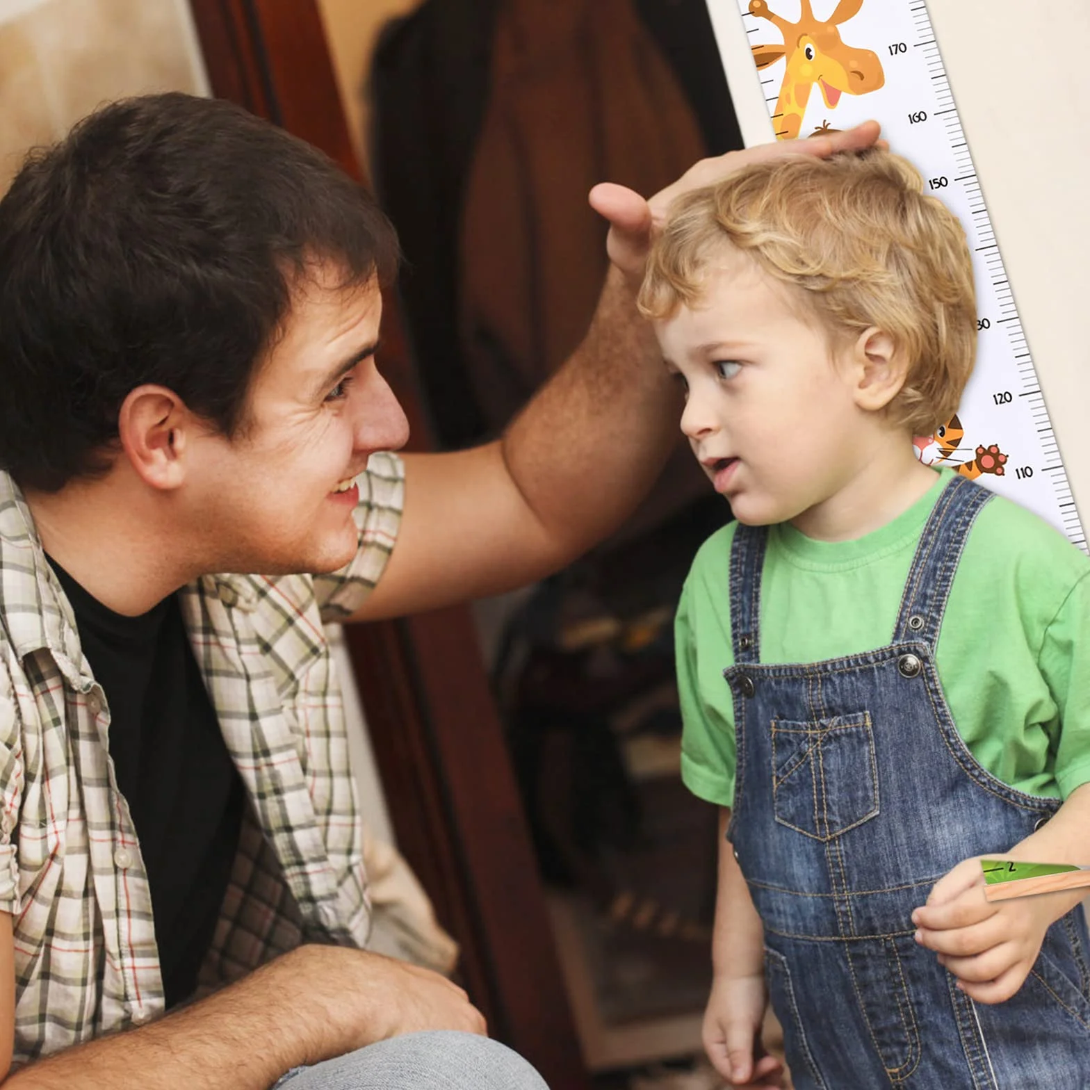 Medidor de Altura para Niños Pared Montado, Tablas Altura Animales Dibujos Animados Decoración Habitación Bebé