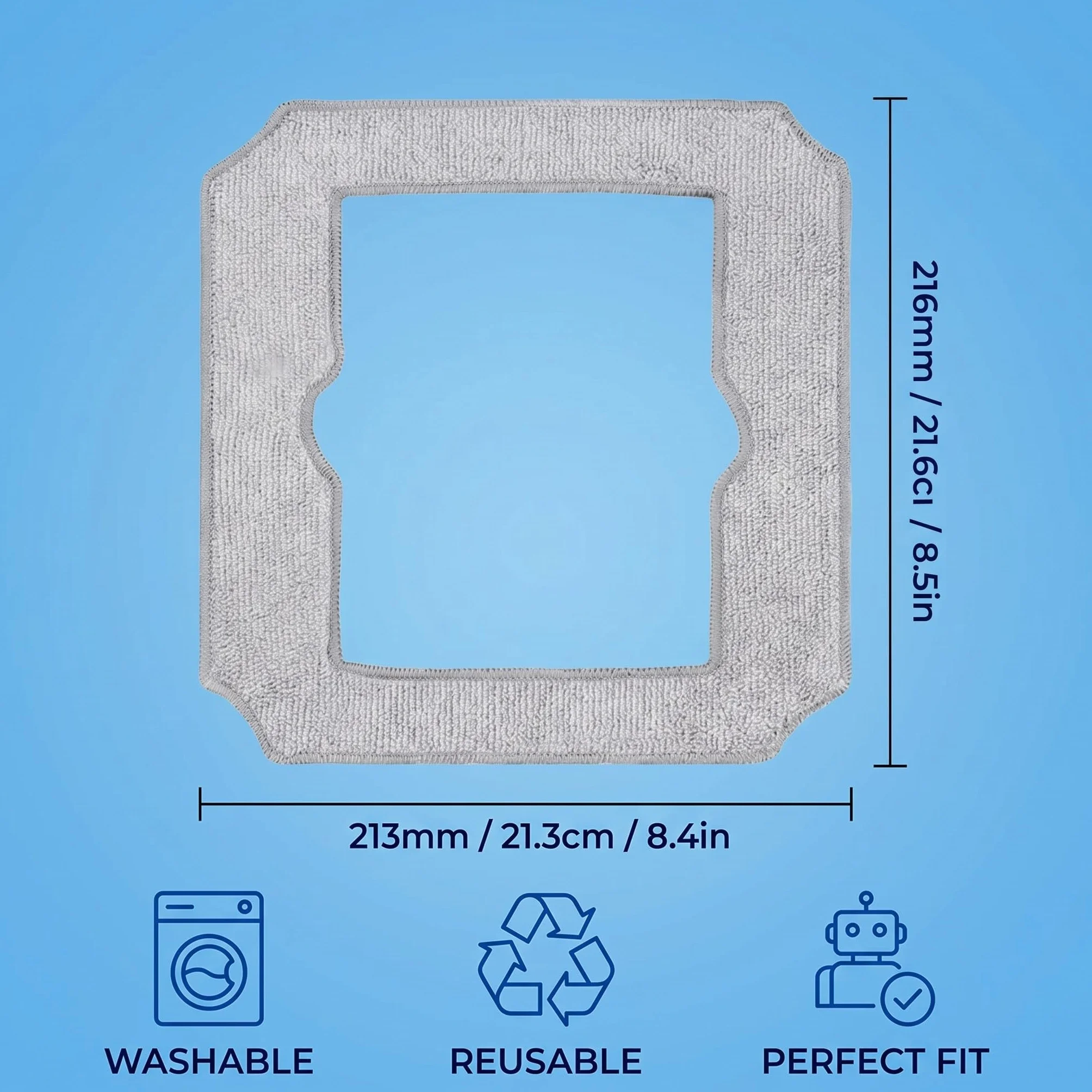 4 Piezas Paños de Limpieza para Robot Limpiacristales, Almohadillas de Microfibra Reutilizables y Lavables, Accesorios de Repuesto