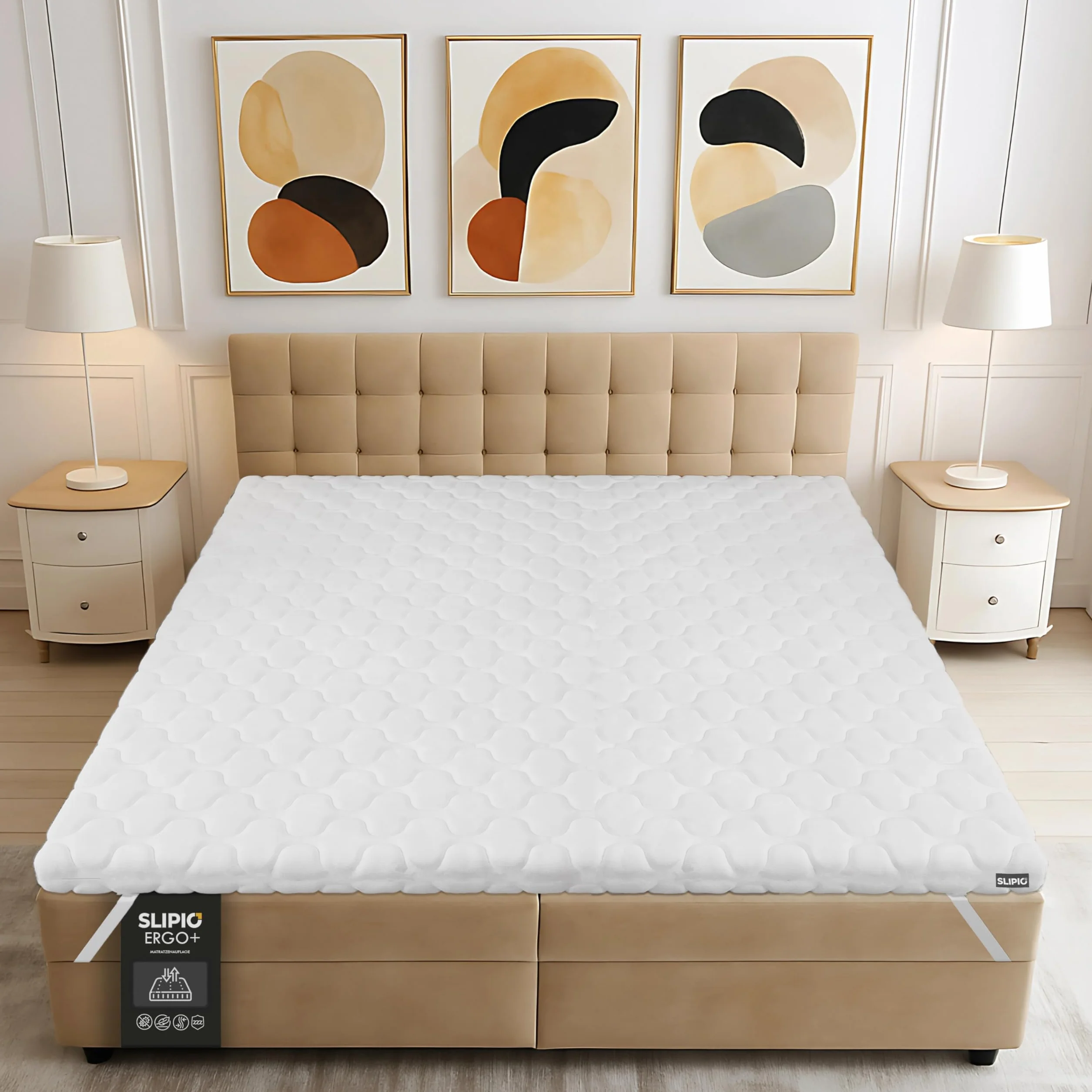 Topper de Colchón 100x200 cm | 5 cm | Ergo+ Espuma Ortopédica | Cubrecolchón | Funda Extraíble Antiácaros y Antialérgico