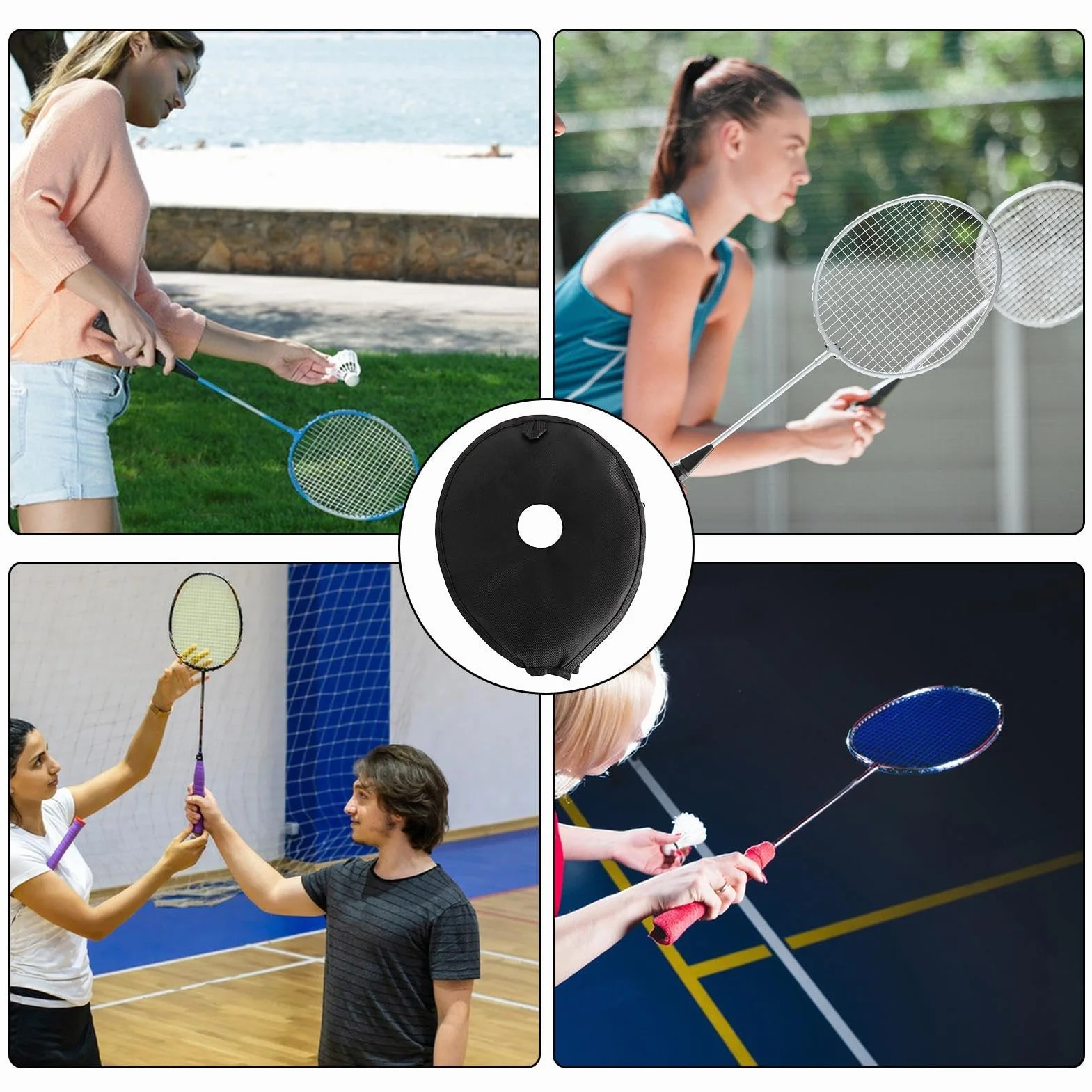 Funda de entrenamiento para raqueta de bádminton, protectora cómoda